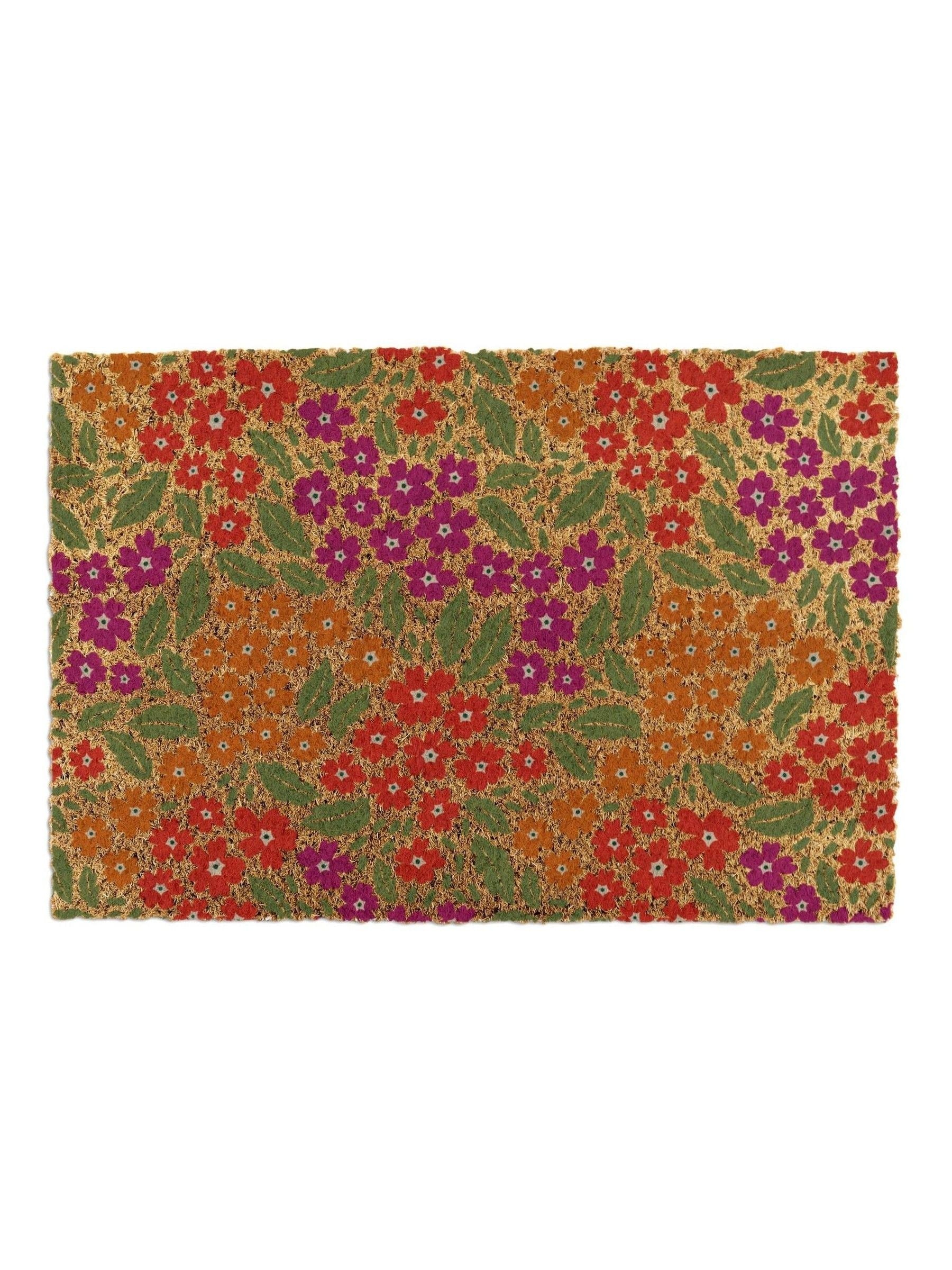Artsy Mats Brown Floral Pattern doormat 60cm x 40cm (British brand)