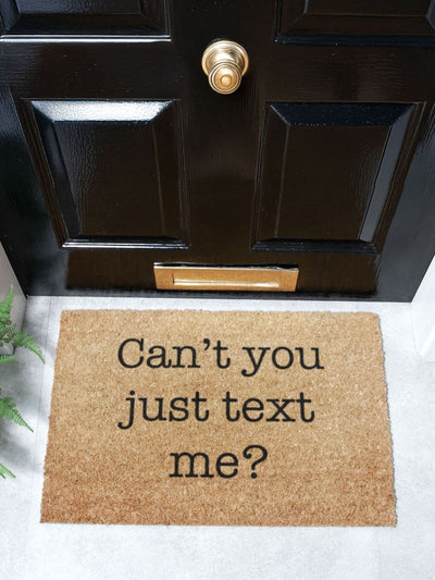 Next Artsy Mats Natural Black Can't You Just Text Me Doormat 60cm x 40cm- Buy online at McGrocer