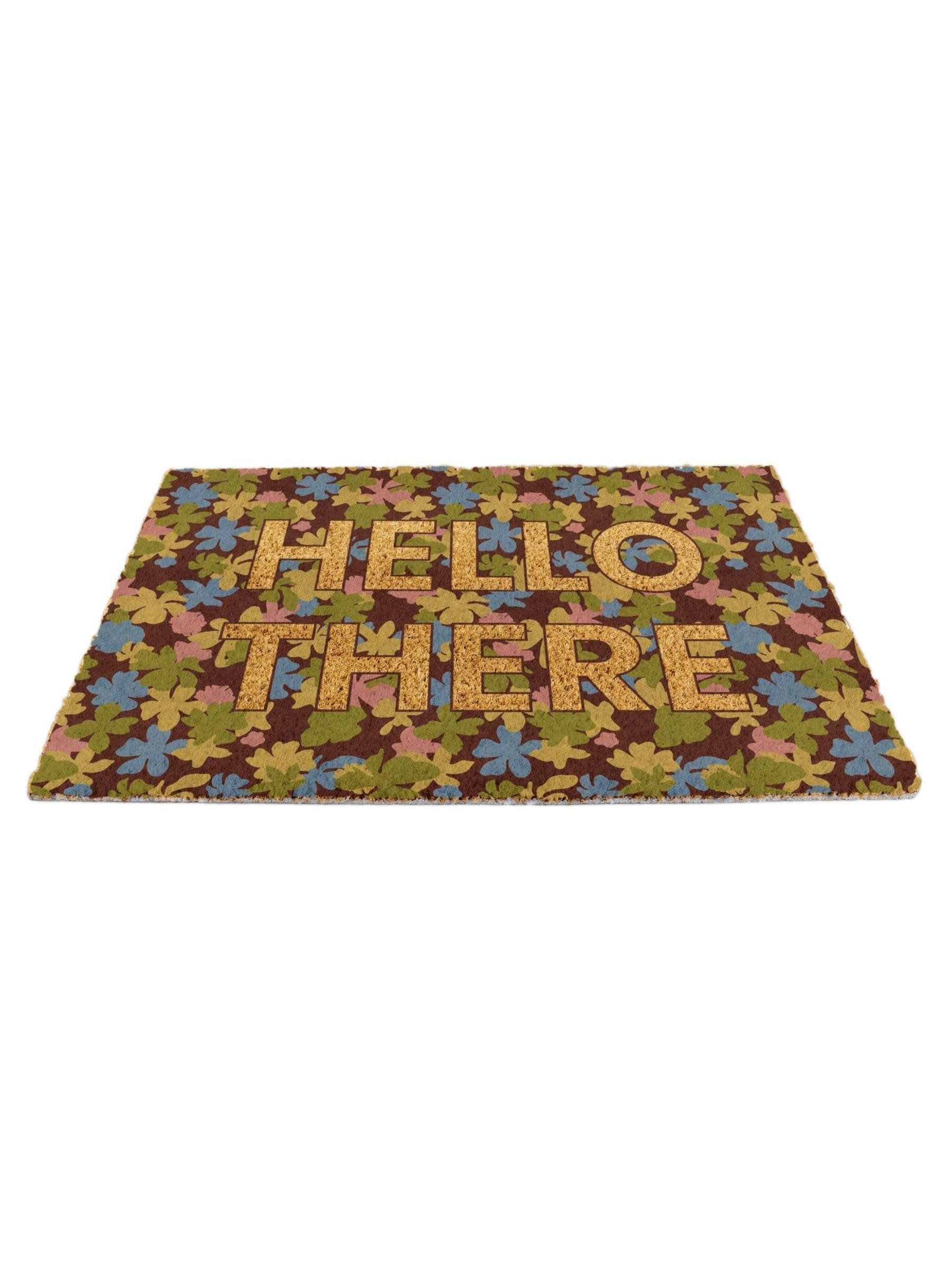 Artsy Mats Brown Hello There Spring doormat 60x40cm, imported from the UK