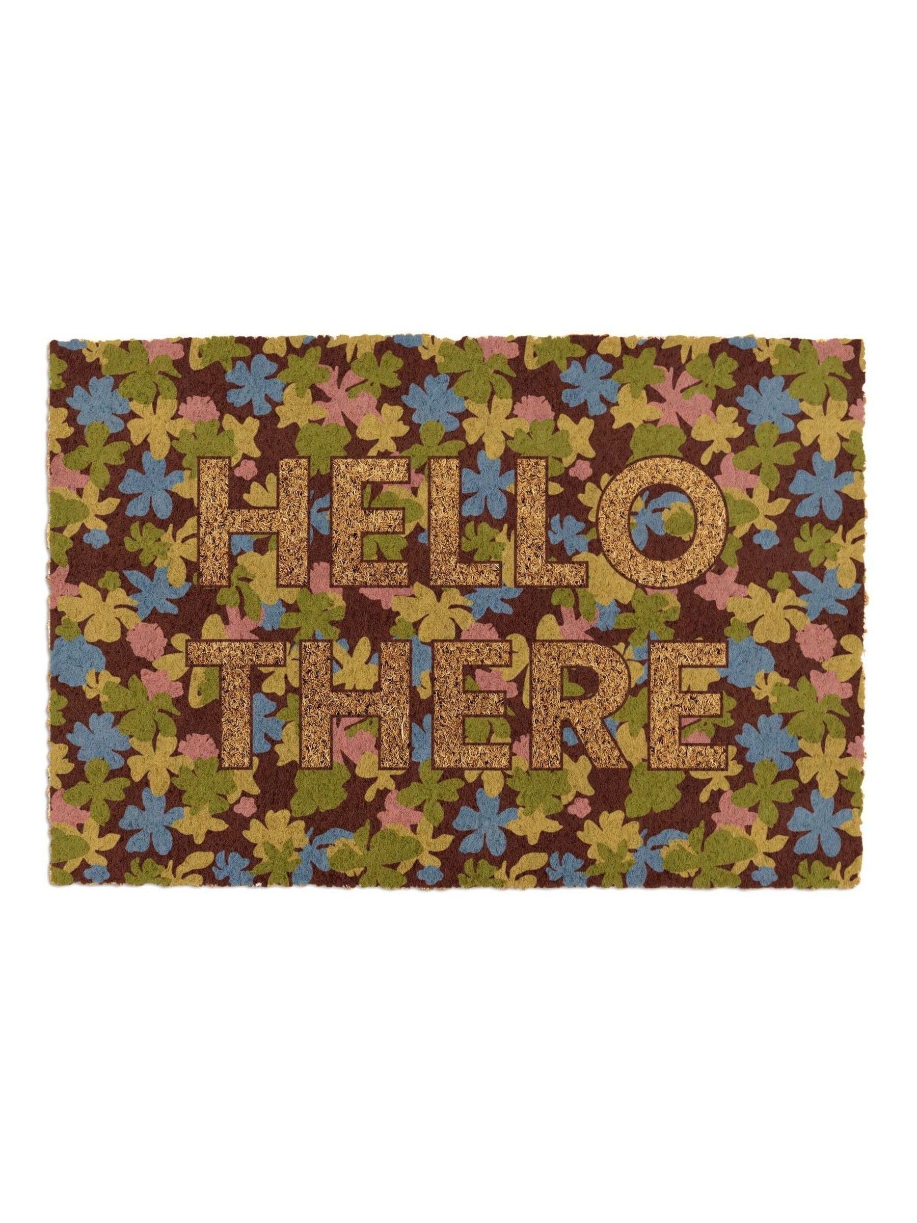 Artsy Mats Brown Hello There Spring doormat 60x40cm, imported from the UK