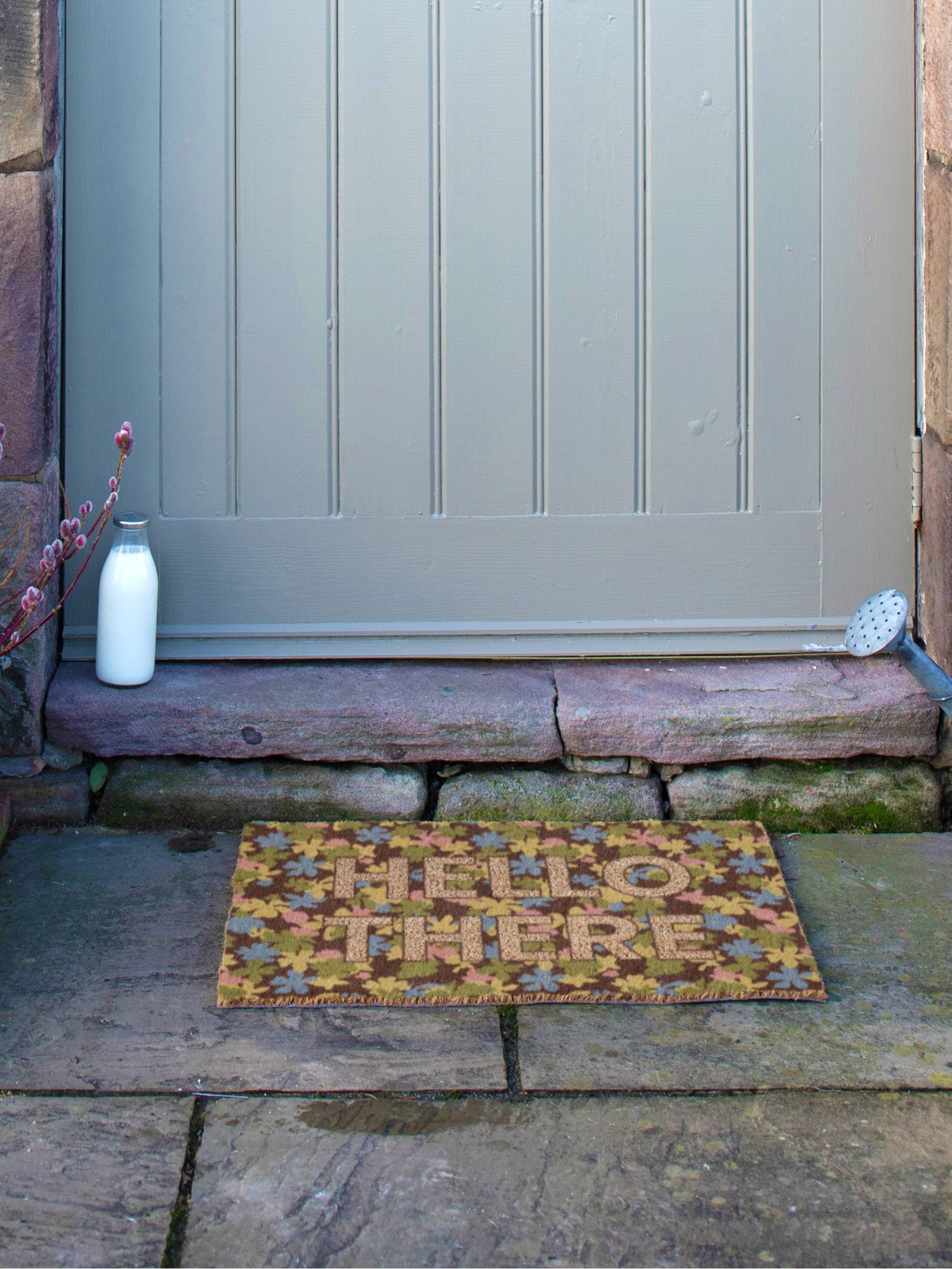 Artsy Mats Brown Hello There Spring doormat 60x40cm, imported from the UK