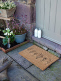 Artsy Mats brown wild flowers doormat 60x40cm - British product