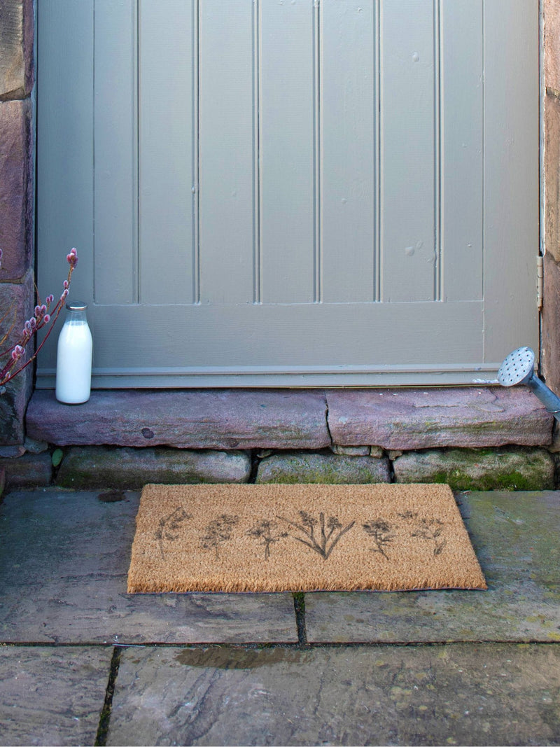 Artsy Mats brown wild flowers doormat 60x40cm - British product
