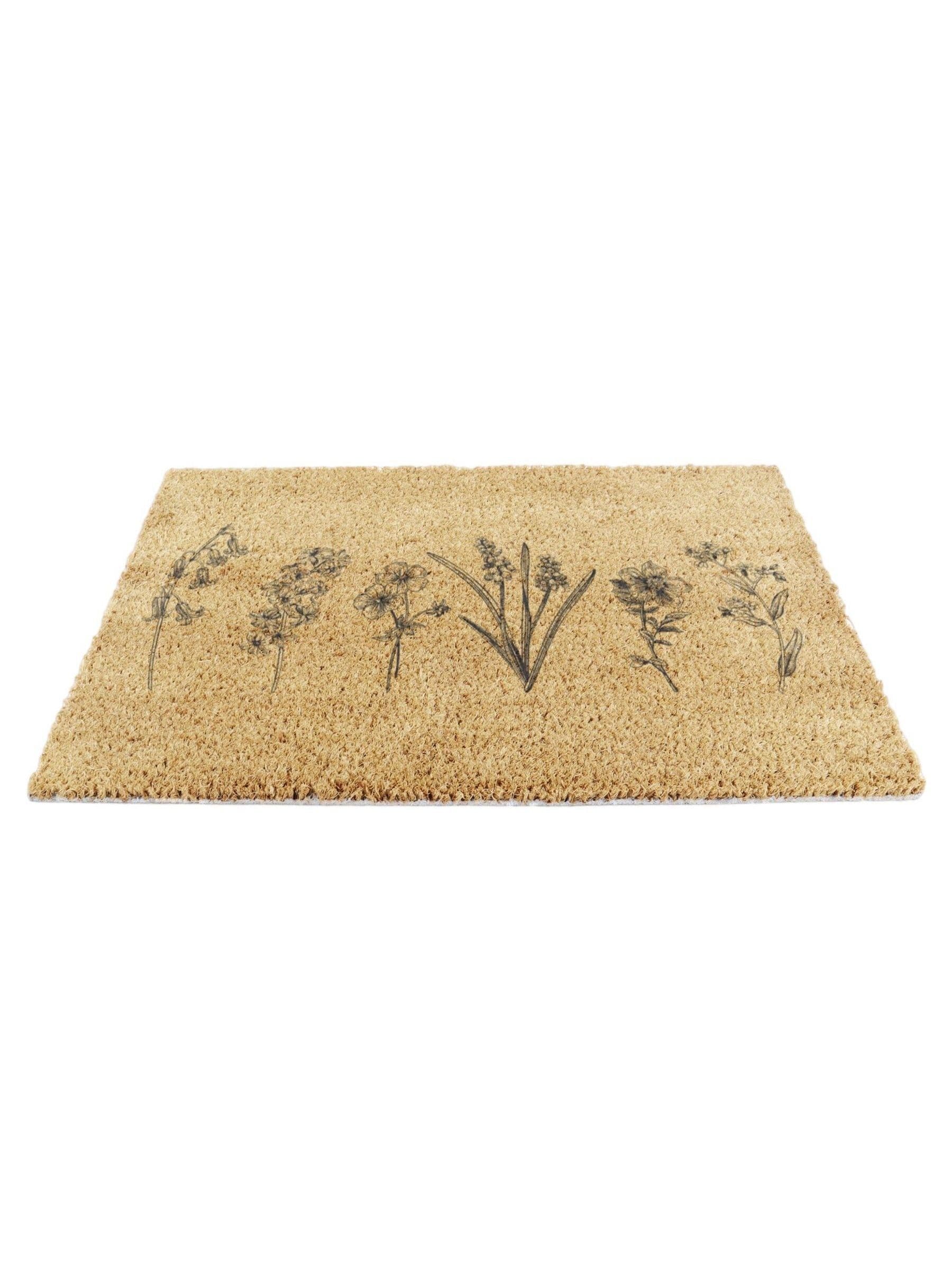 Artsy Mats brown wild flowers doormat 60x40cm - British product