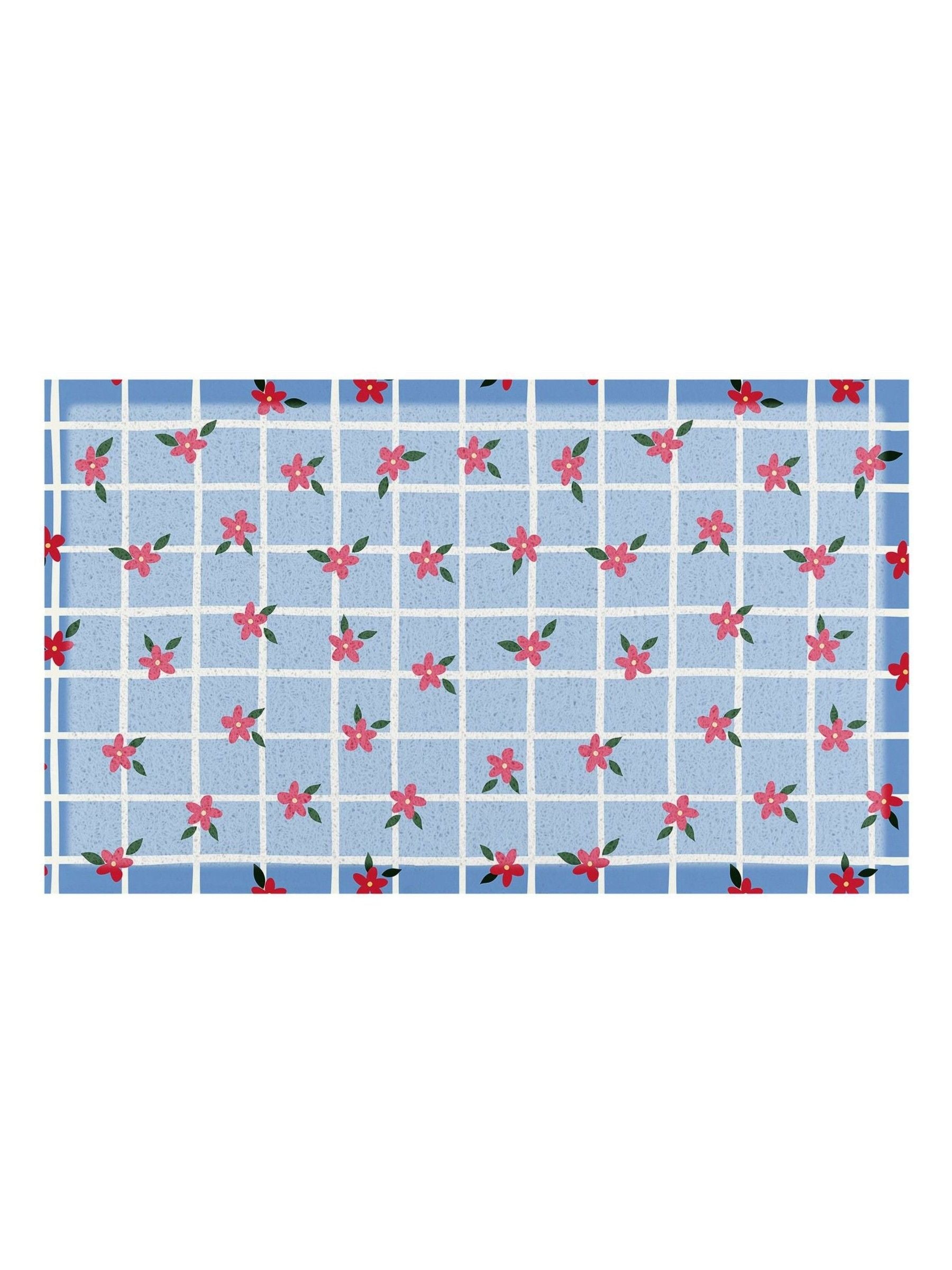 Artsy Mats doormat multi-check floral 70x40cm (British brand)