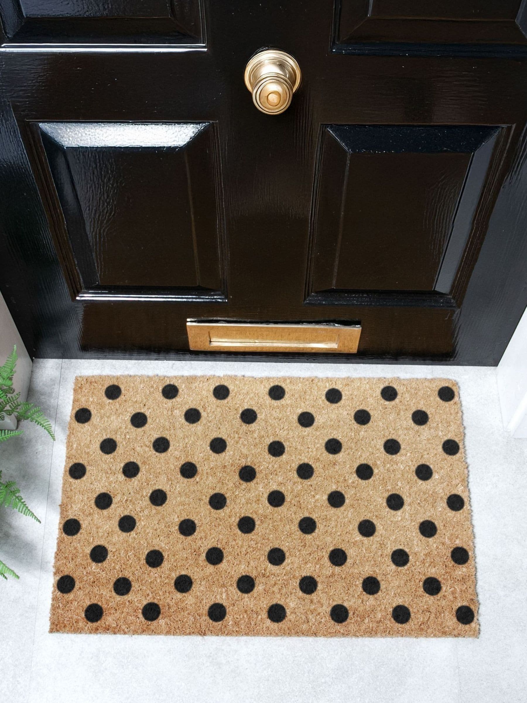 Artsy Mats Natural Black Dots Doormat 60x40cm - British product