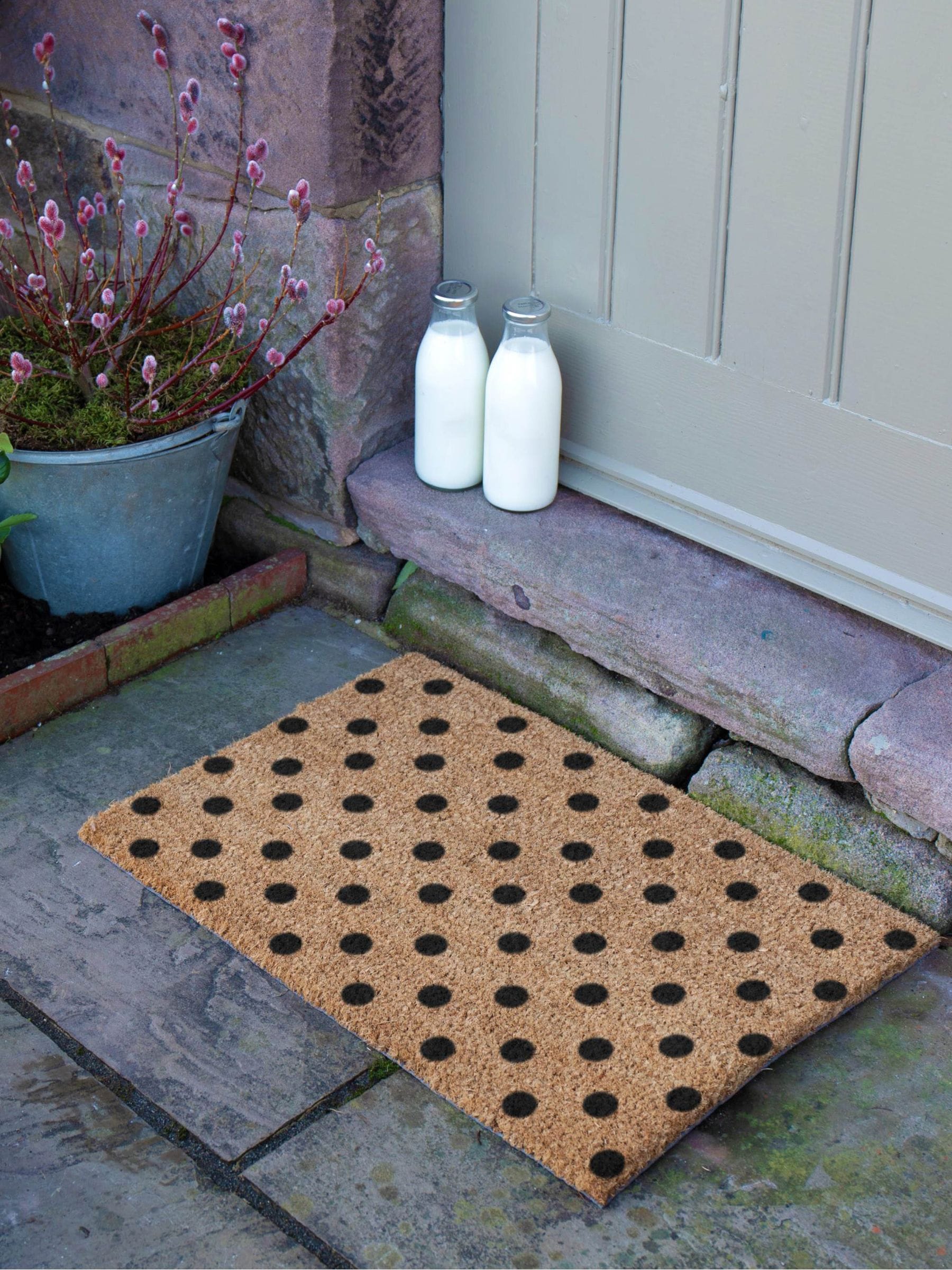 Artsy Mats Natural Black Dots Doormat 60x40cm - British product