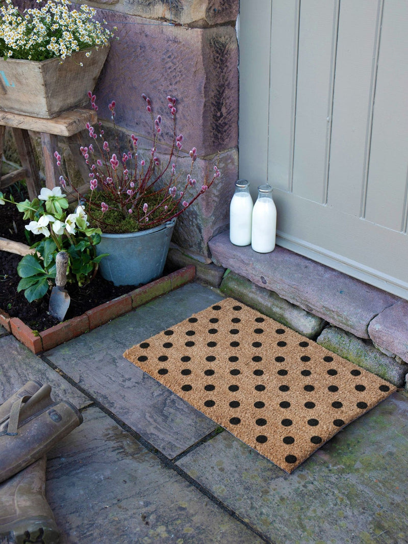 Artsy Mats Natural Black Dots Doormat 60x40cm - British product
