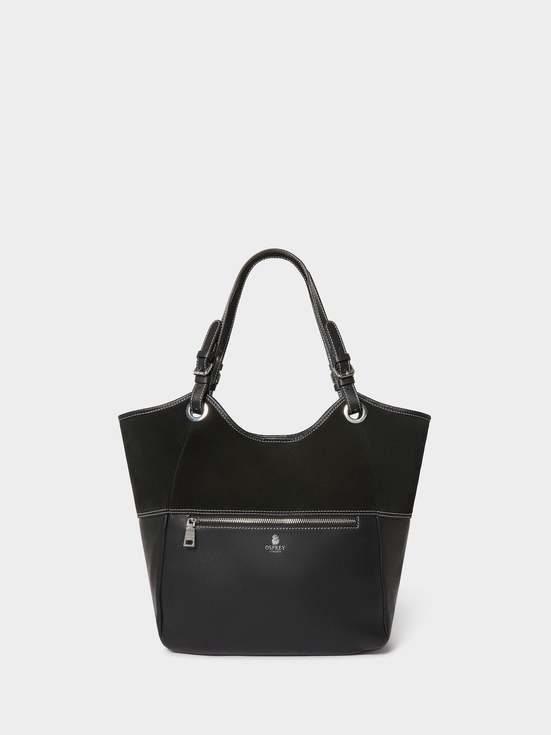 Osprey London black suede tote bag, UK version