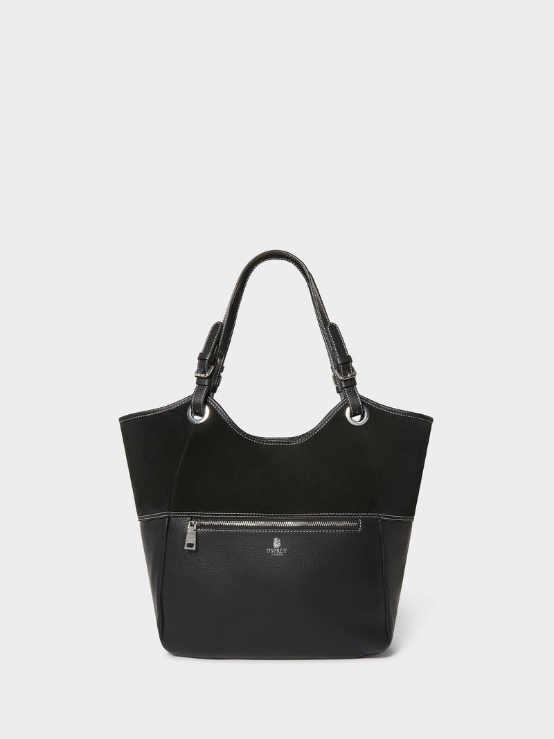 Osprey London black suede tote bag, UK version