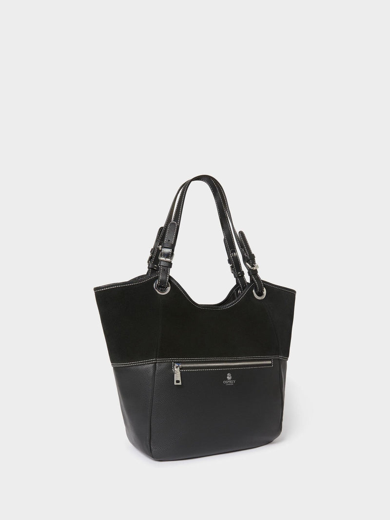 Osprey London black suede tote bag, UK version
