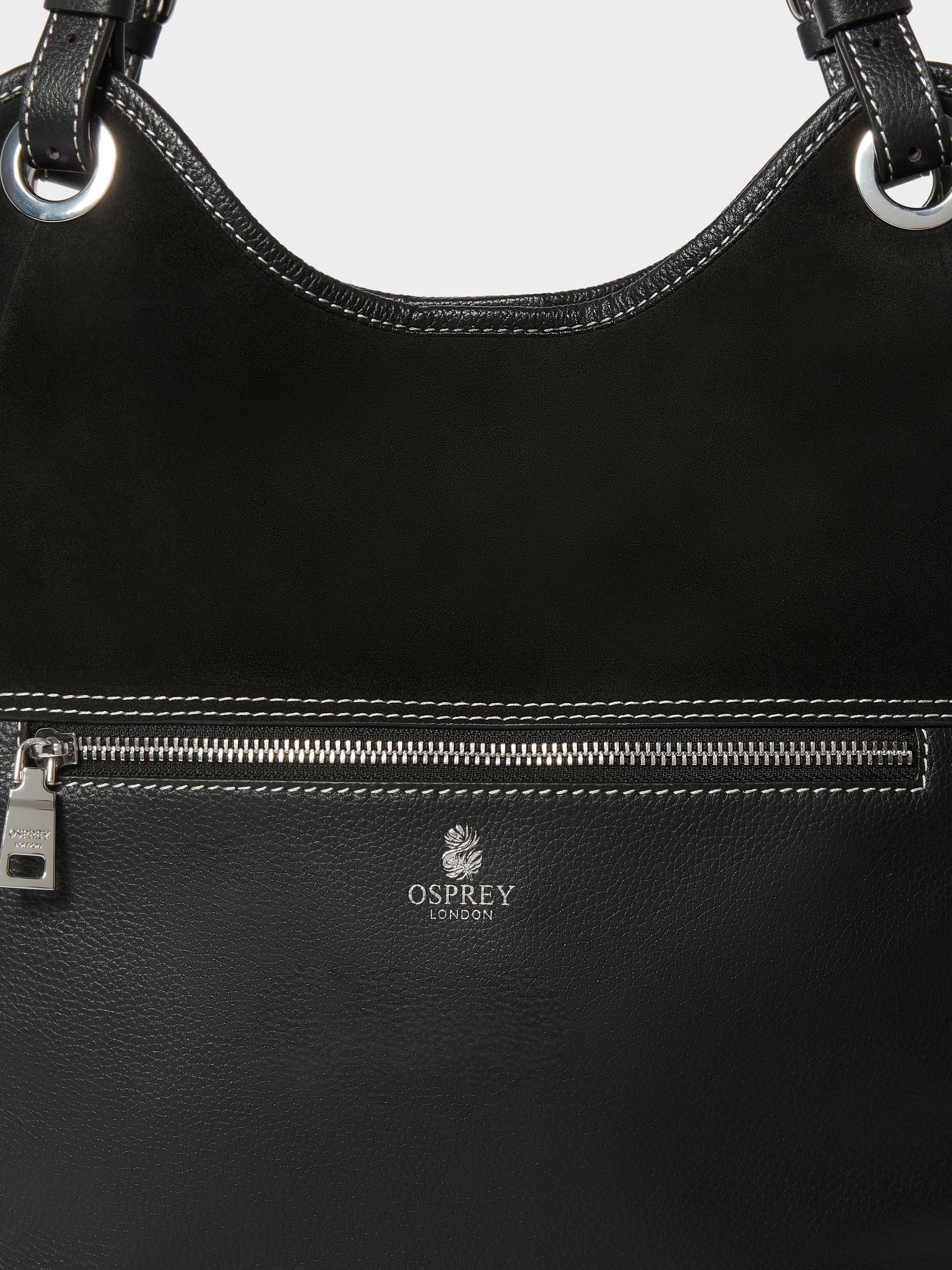 Osprey London black suede tote bag, UK version