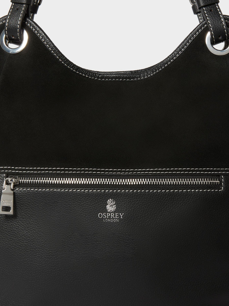Osprey London black suede tote bag, UK version