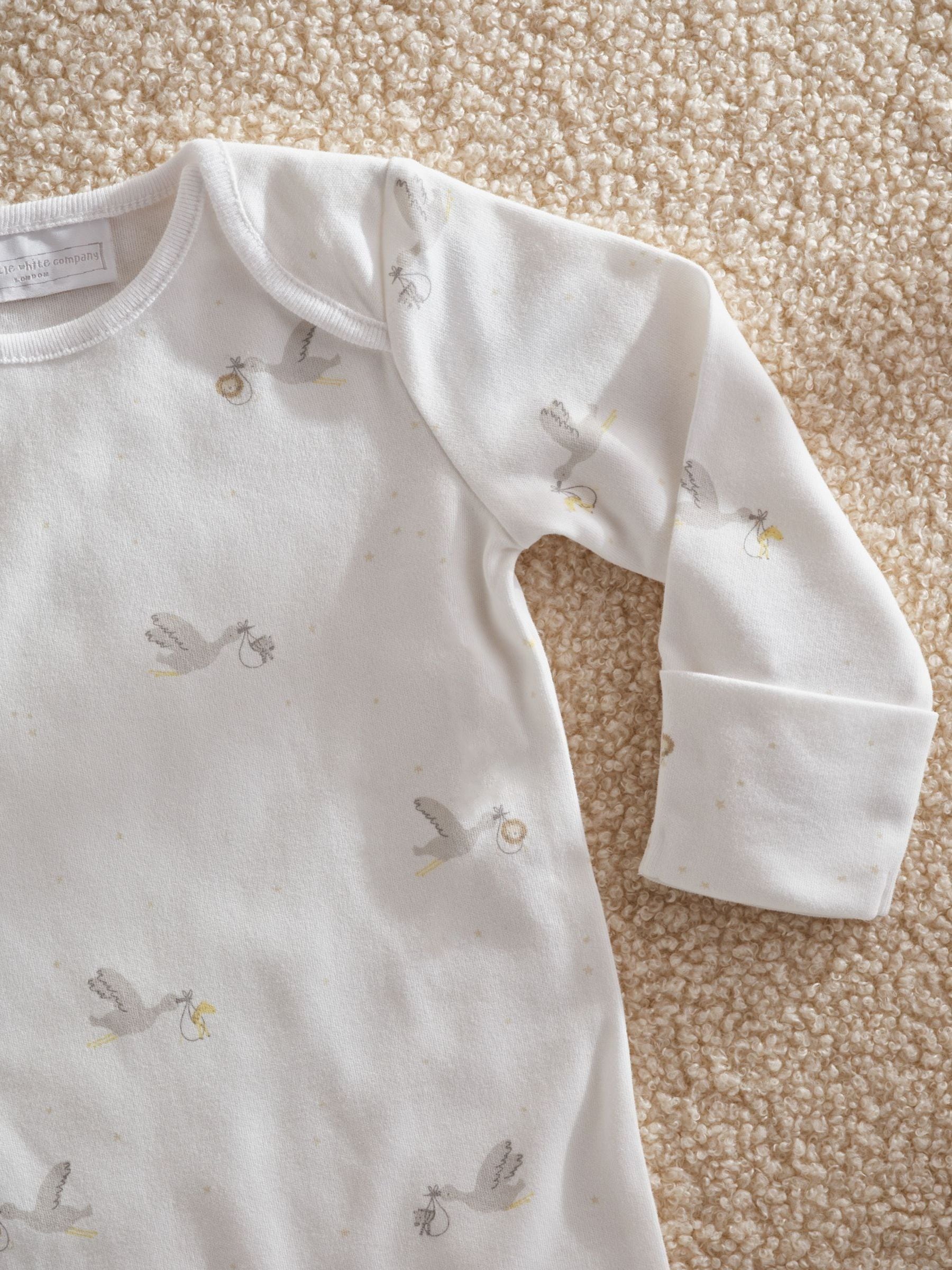 The White Company baby gift set stork print, imported from the UK