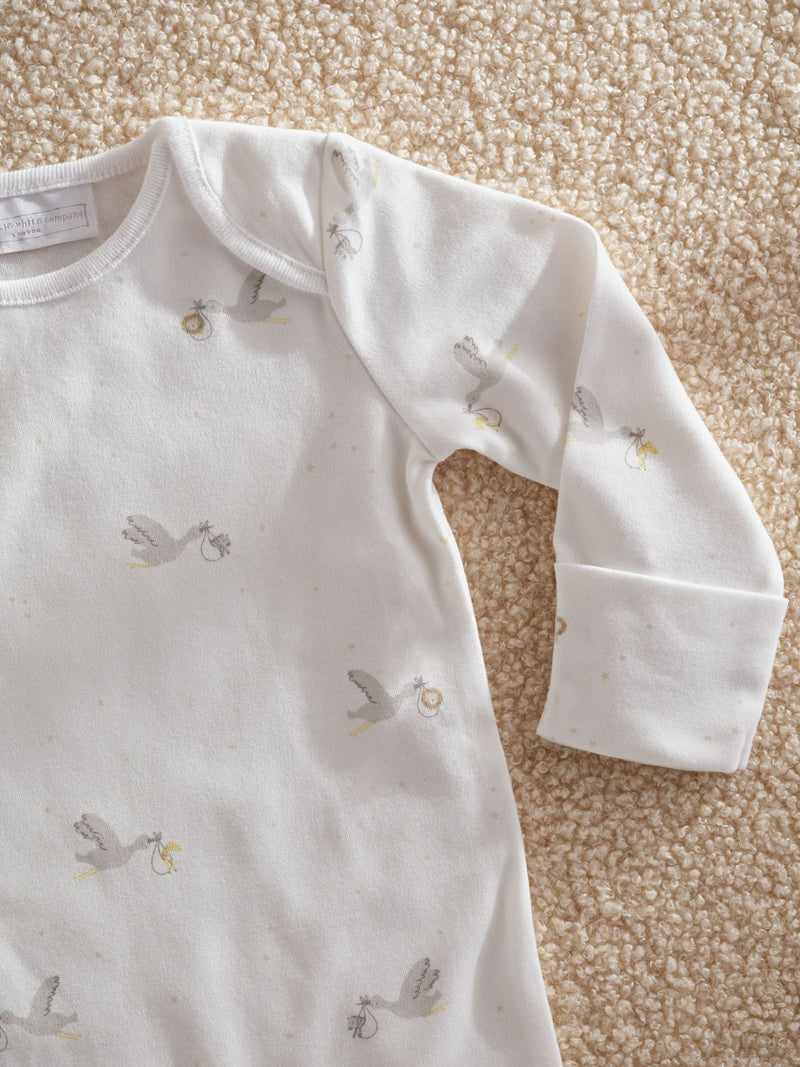 The White Company baby gift set stork print, imported from the UK