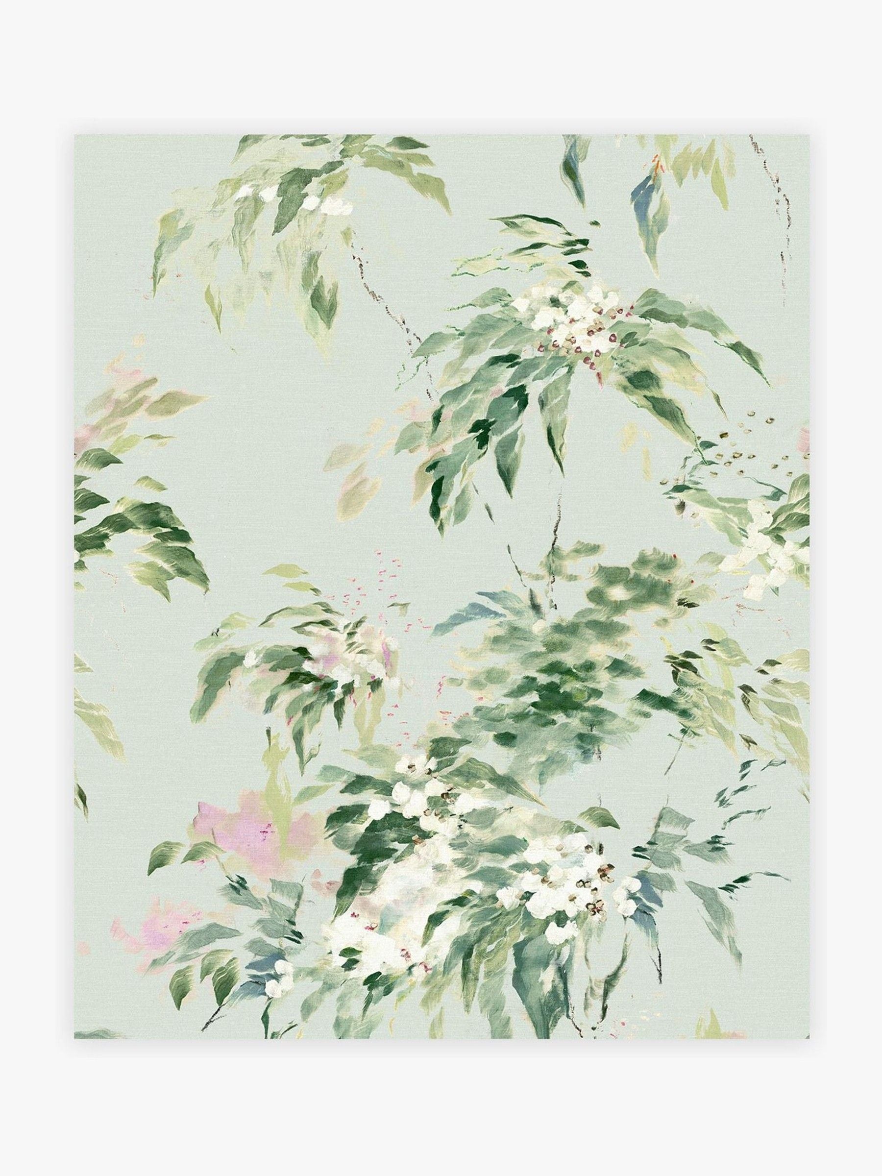 Sage Ruiz floral wallpaper sample A4 (British brand)