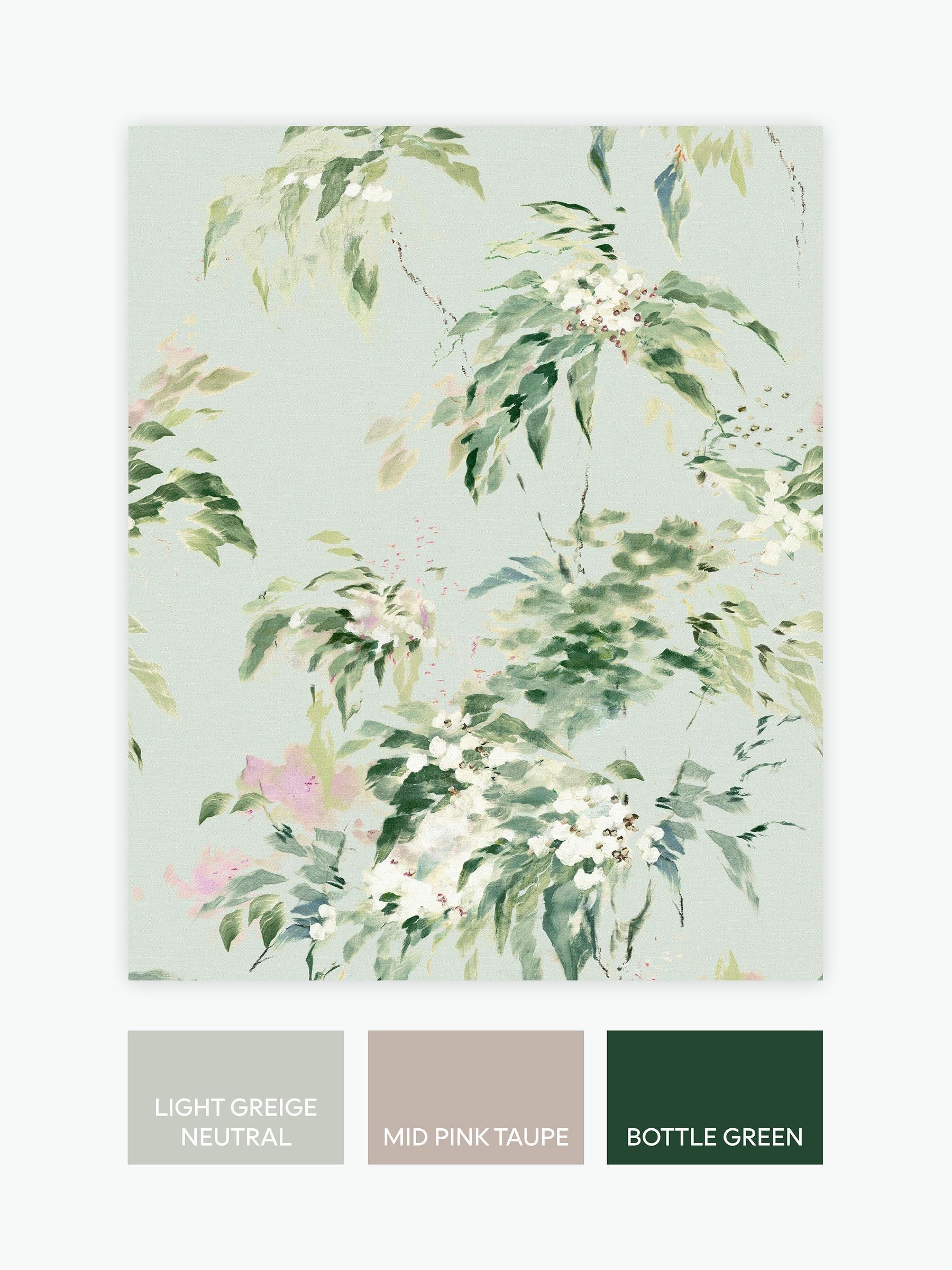 Sage Ruiz floral wallpaper sample A4 (British brand)