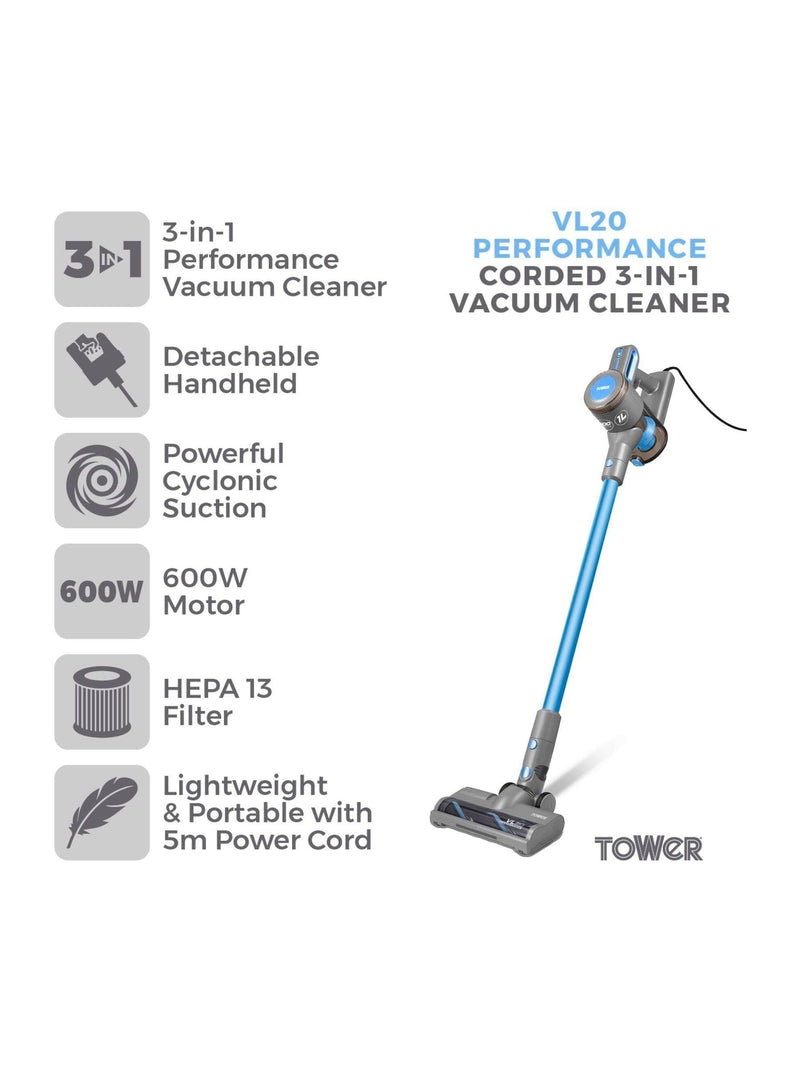Tower 3-in-1 corded vacuum cleaner VL20 - British product