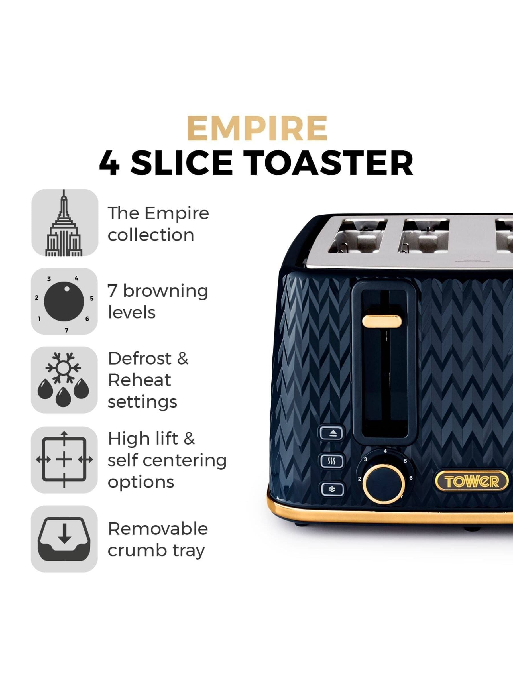 Tower Empire Midnight Blue 4 slice toaster (British brand)