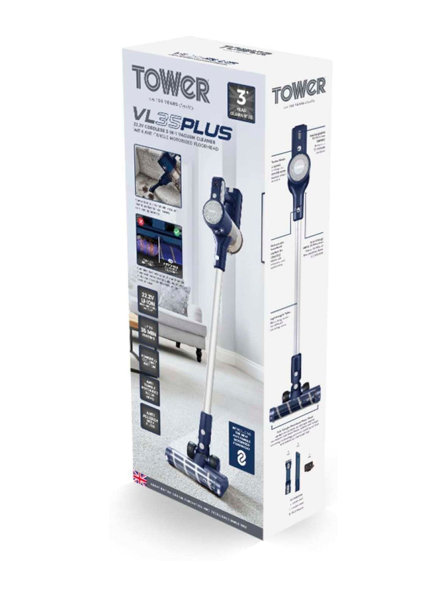 Tower VL35 cordless 3-in-1 vacuum cleaner blue (British brand)