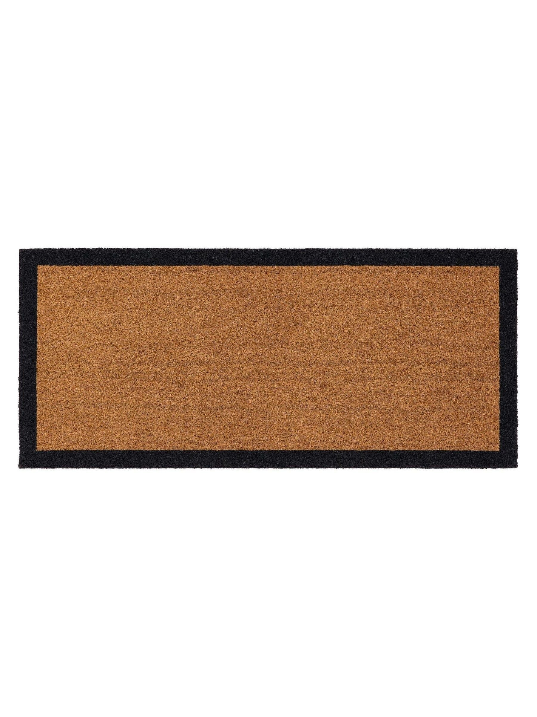 Coir runner doormat black border 55x125cm, imported from the UK