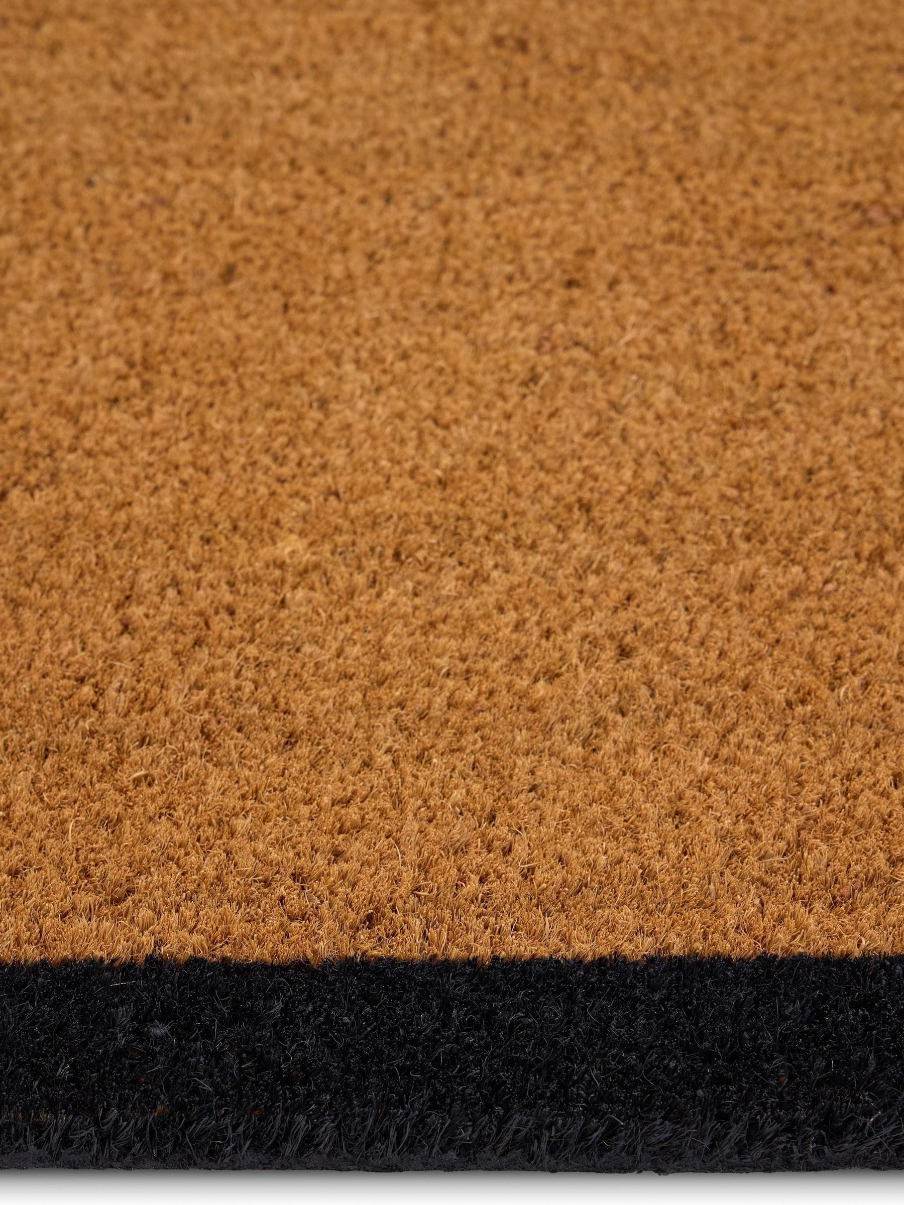 Coir runner doormat black border 55x125cm, imported from the UK