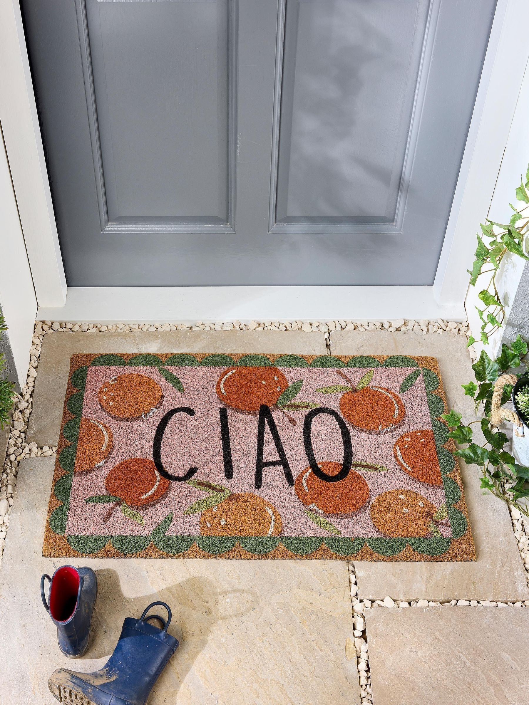 My Mat pink ciao coir doormat 75x45cm (British brand)