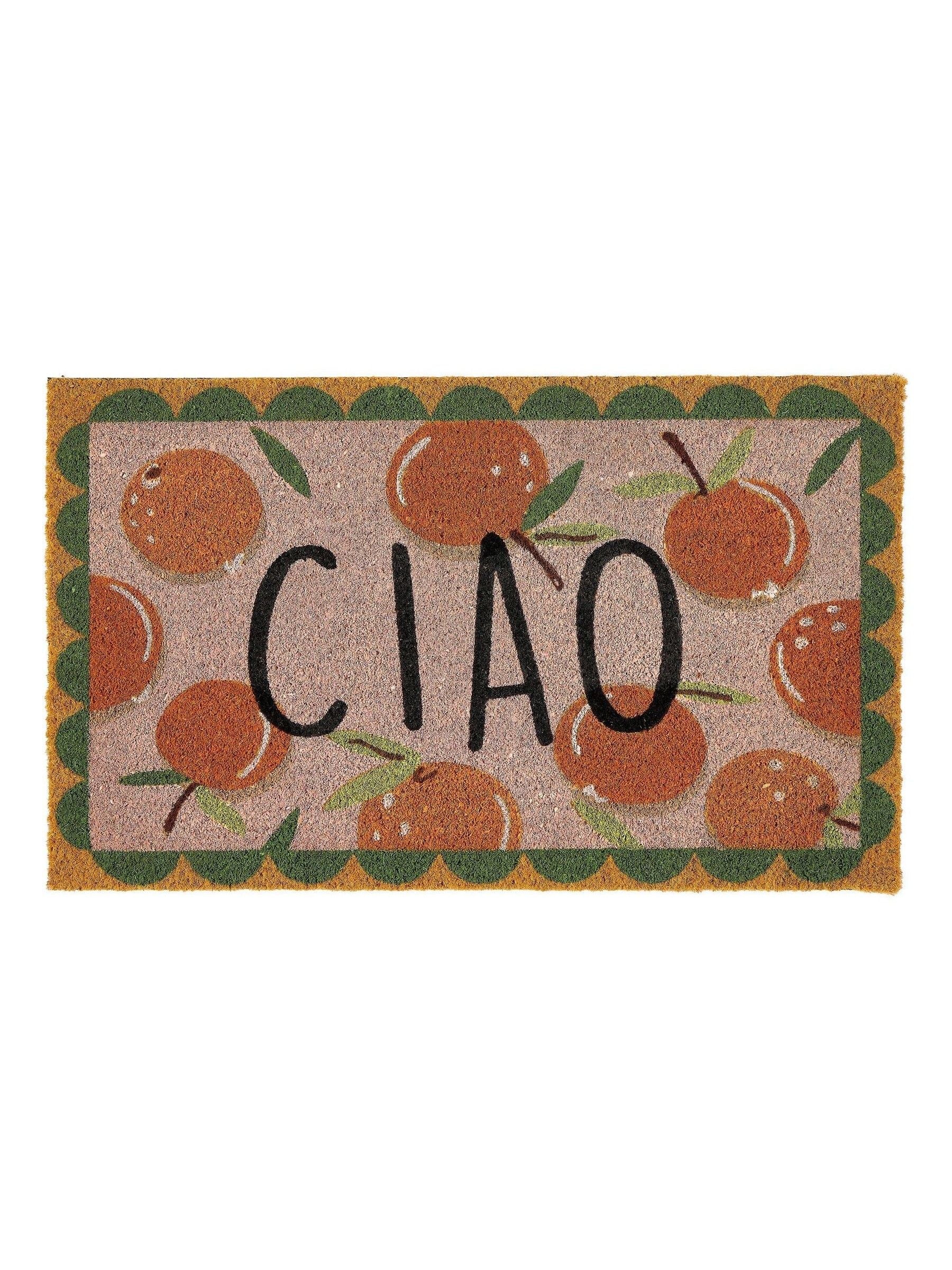 My Mat pink ciao coir doormat 75x45cm (British brand)