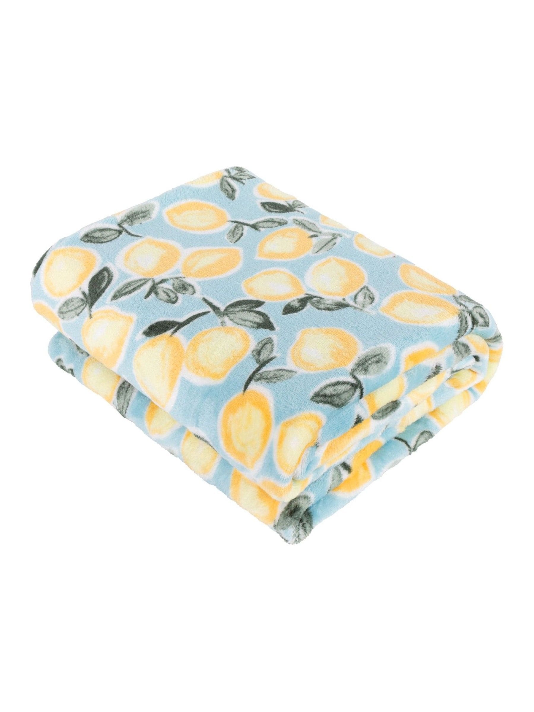 Furn blue Geometric Throw with lemon print - British product
