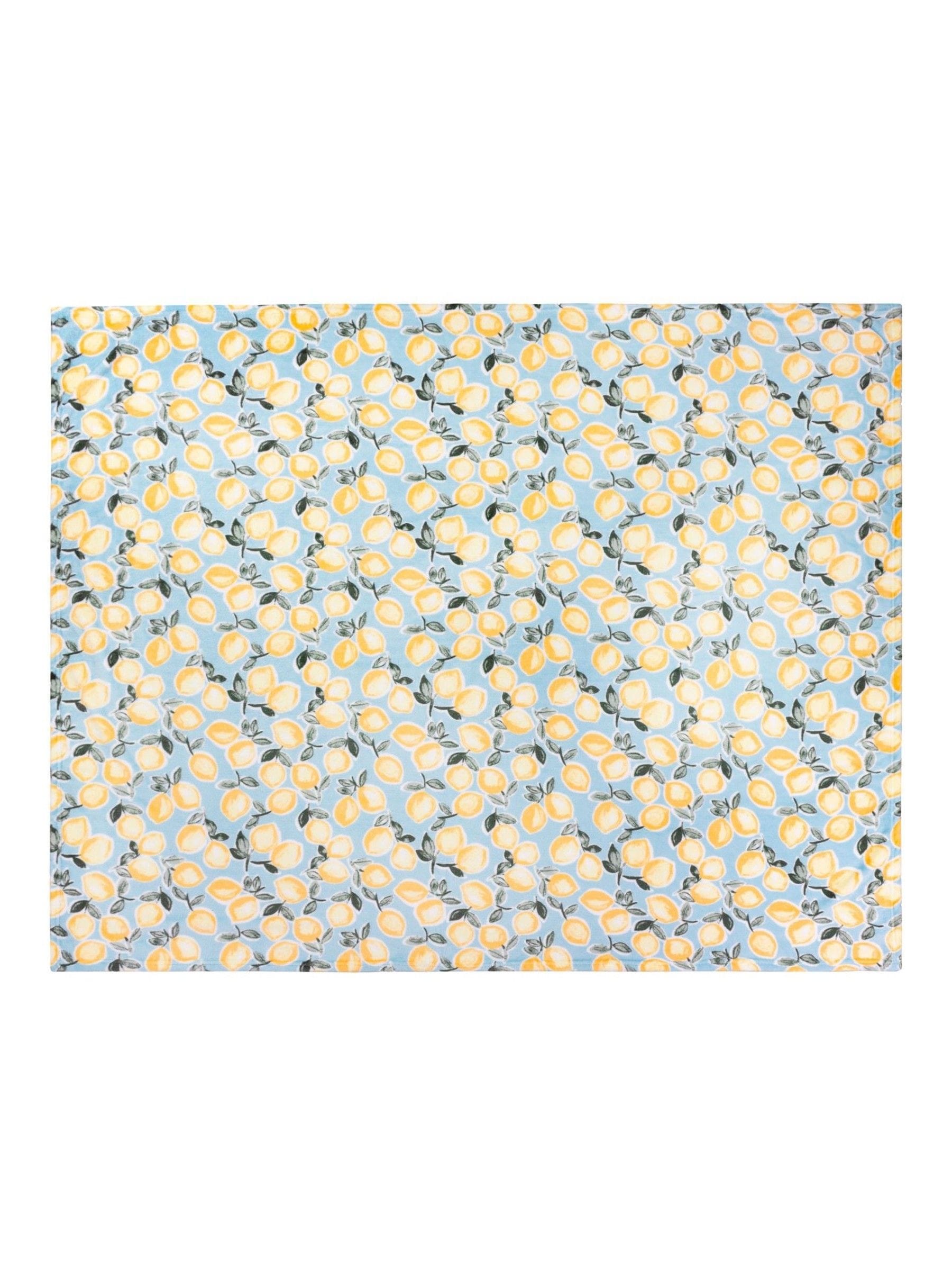 Furn blue Geometric Throw with lemon print - British product