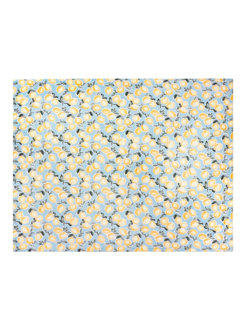 Furn blue Geometric Throw with lemon print - British product