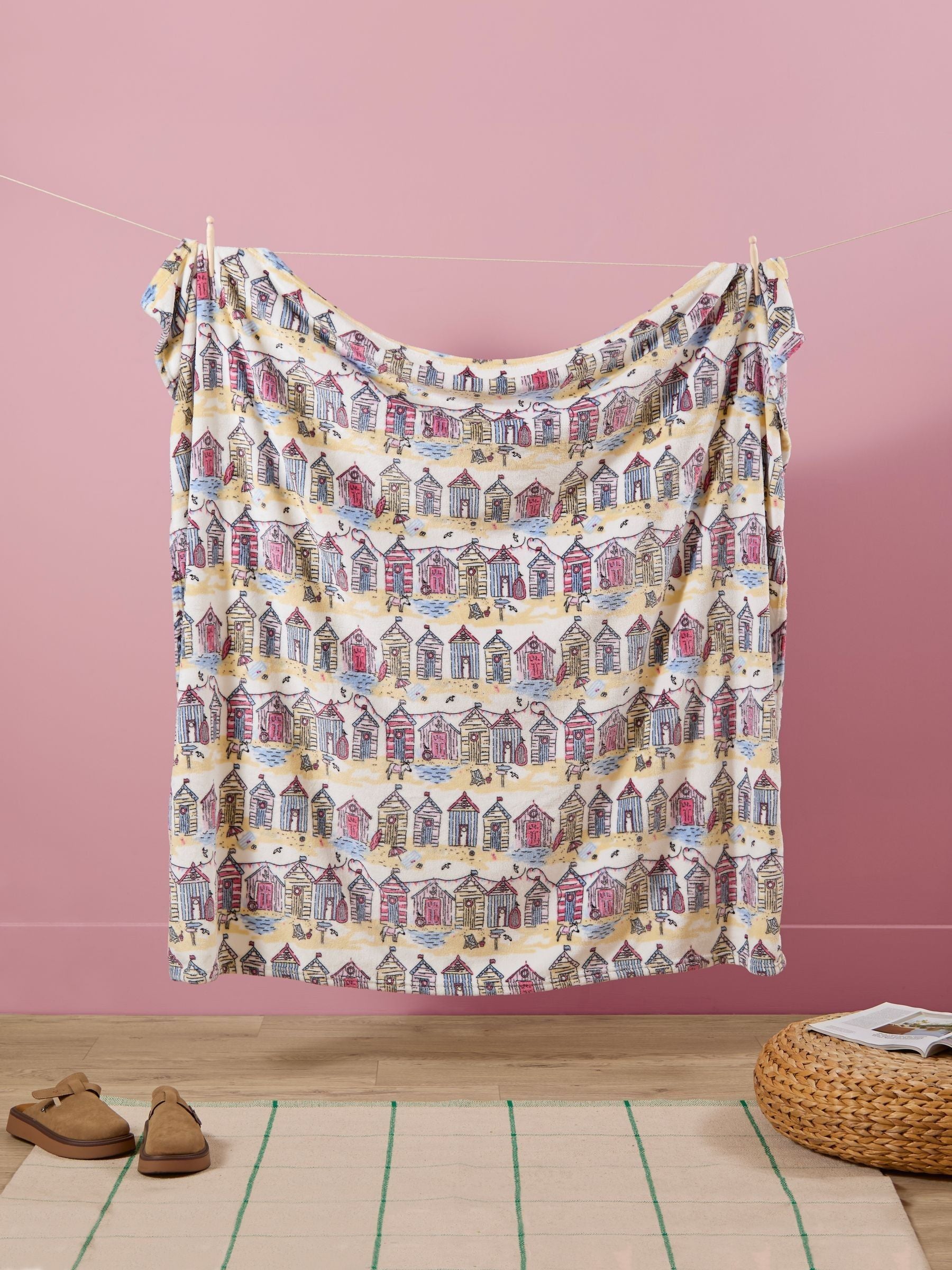 Wylder Multicolour Beechwood Woven Stripe throw (British brand)