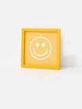 Oliver Bonas yellow embroidered happy face wall art 23cm, imported from the UK