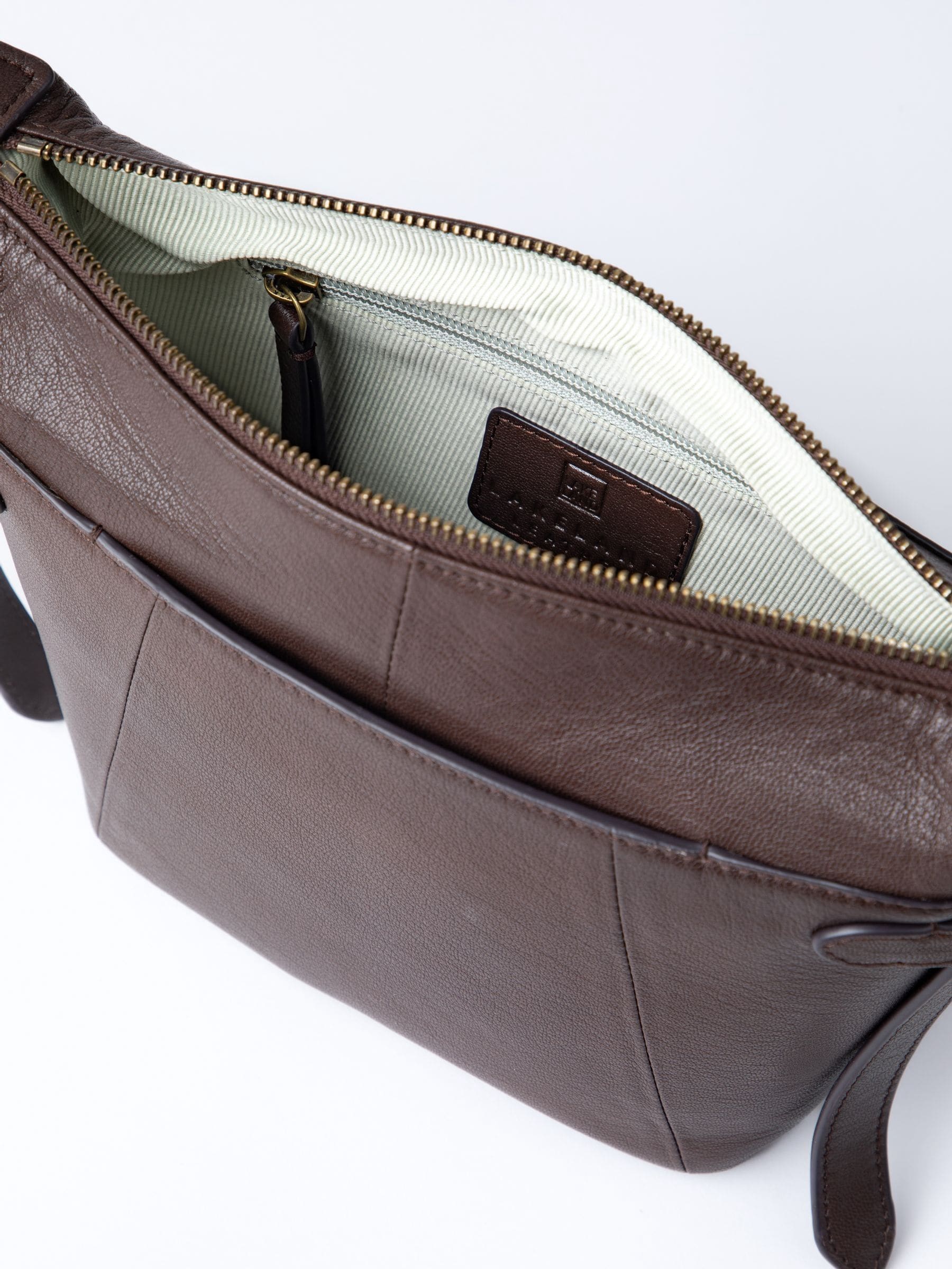 Lakeland Leather Newby cross-body bag light brown, imported from the UK