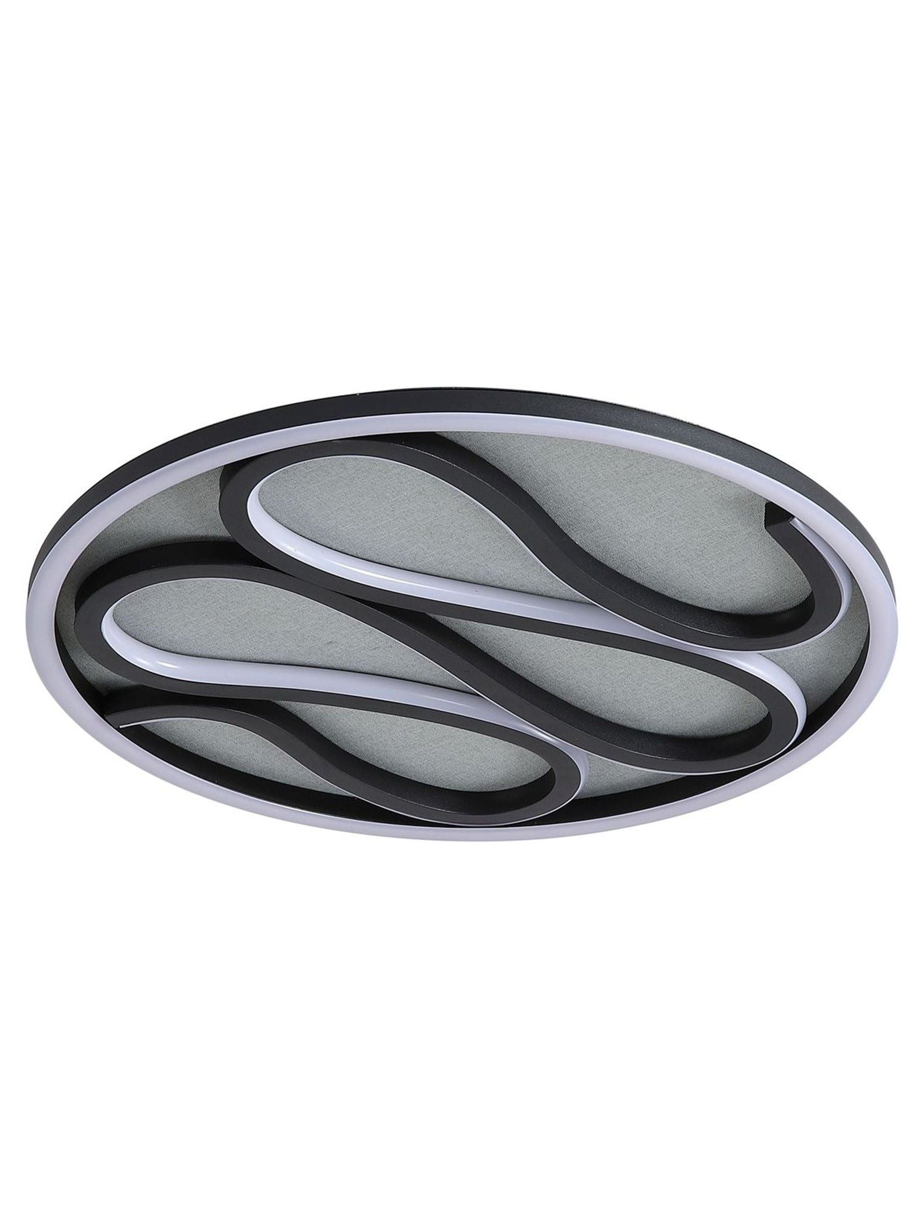 Searchlight ceiling light Black Pau LED flush 39cm - British product