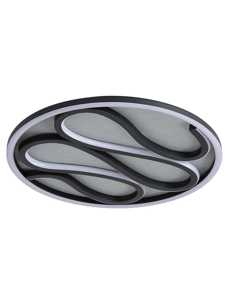 Searchlight ceiling light Black Pau LED flush 39cm - British product