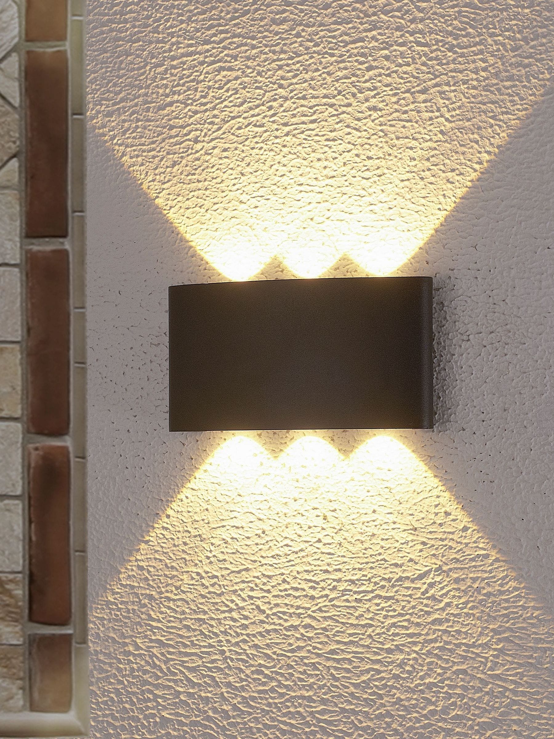 Searchlight FINKLE LED outdoor wall light sand black finish, UK version