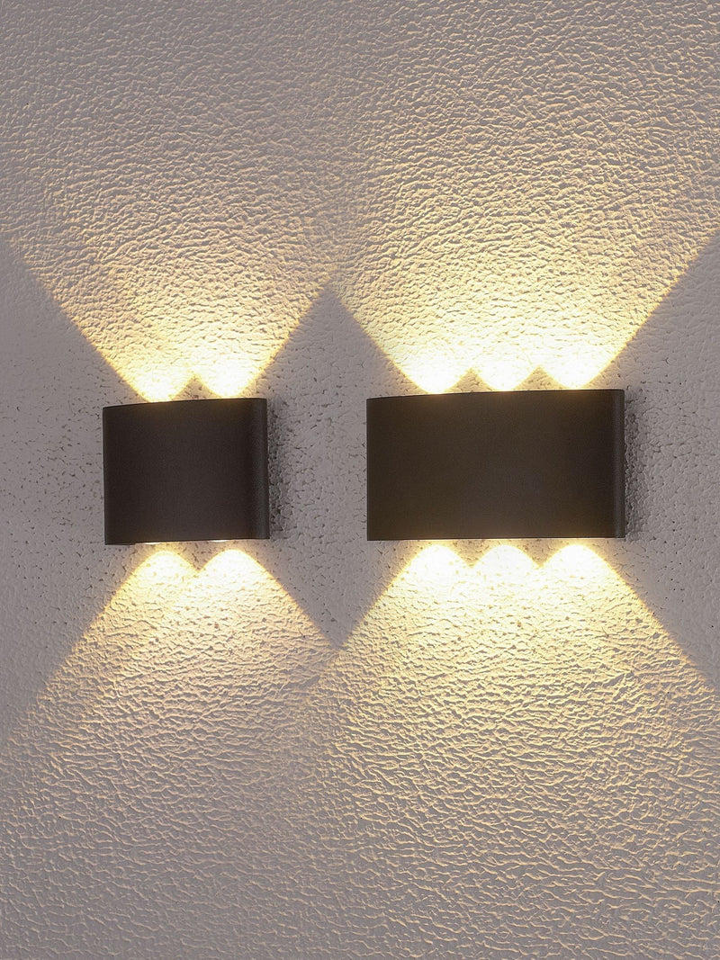 Searchlight FINKLE LED outdoor wall light black aluminium, UK version