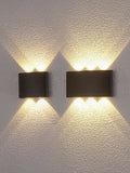 Searchlight FINKLE LED outdoor wall light black aluminium, UK version