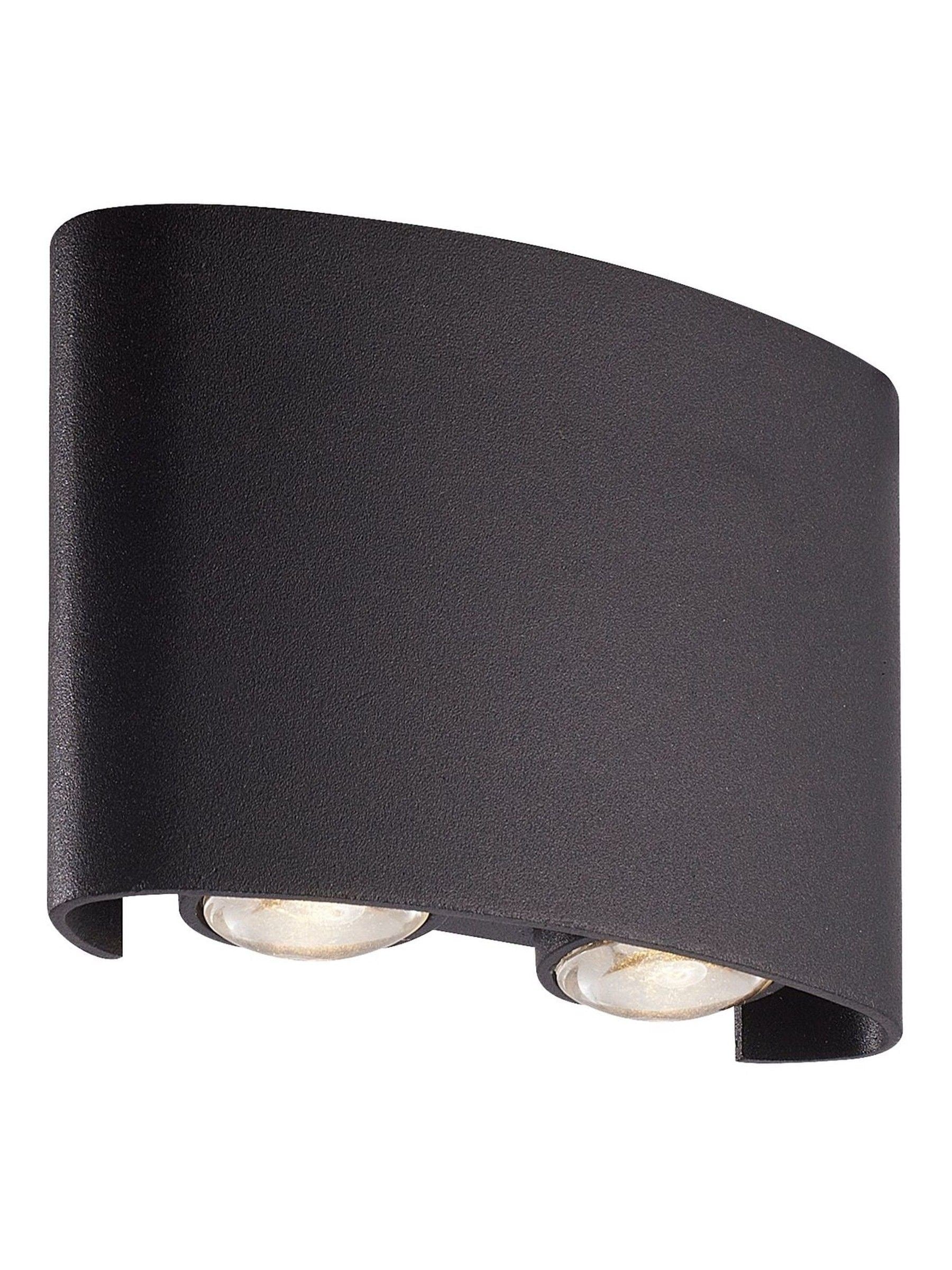 Searchlight FINKLE LED outdoor wall light black aluminium, UK version
