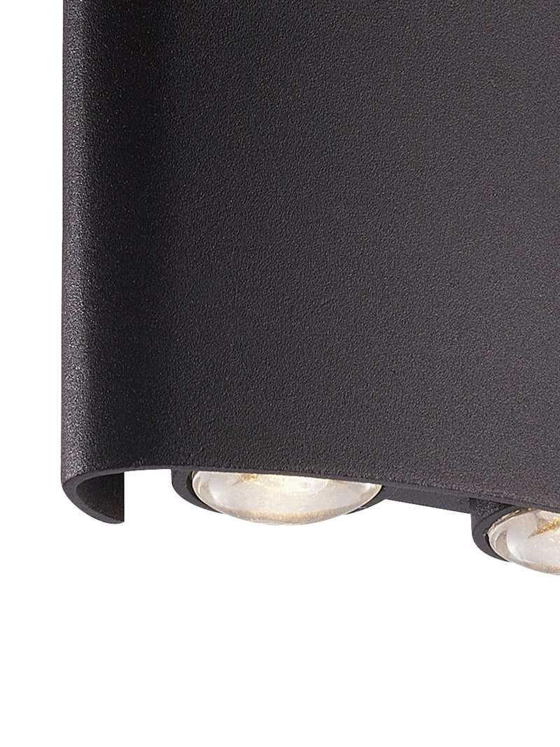 Searchlight FINKLE LED outdoor wall light black aluminium, UK version