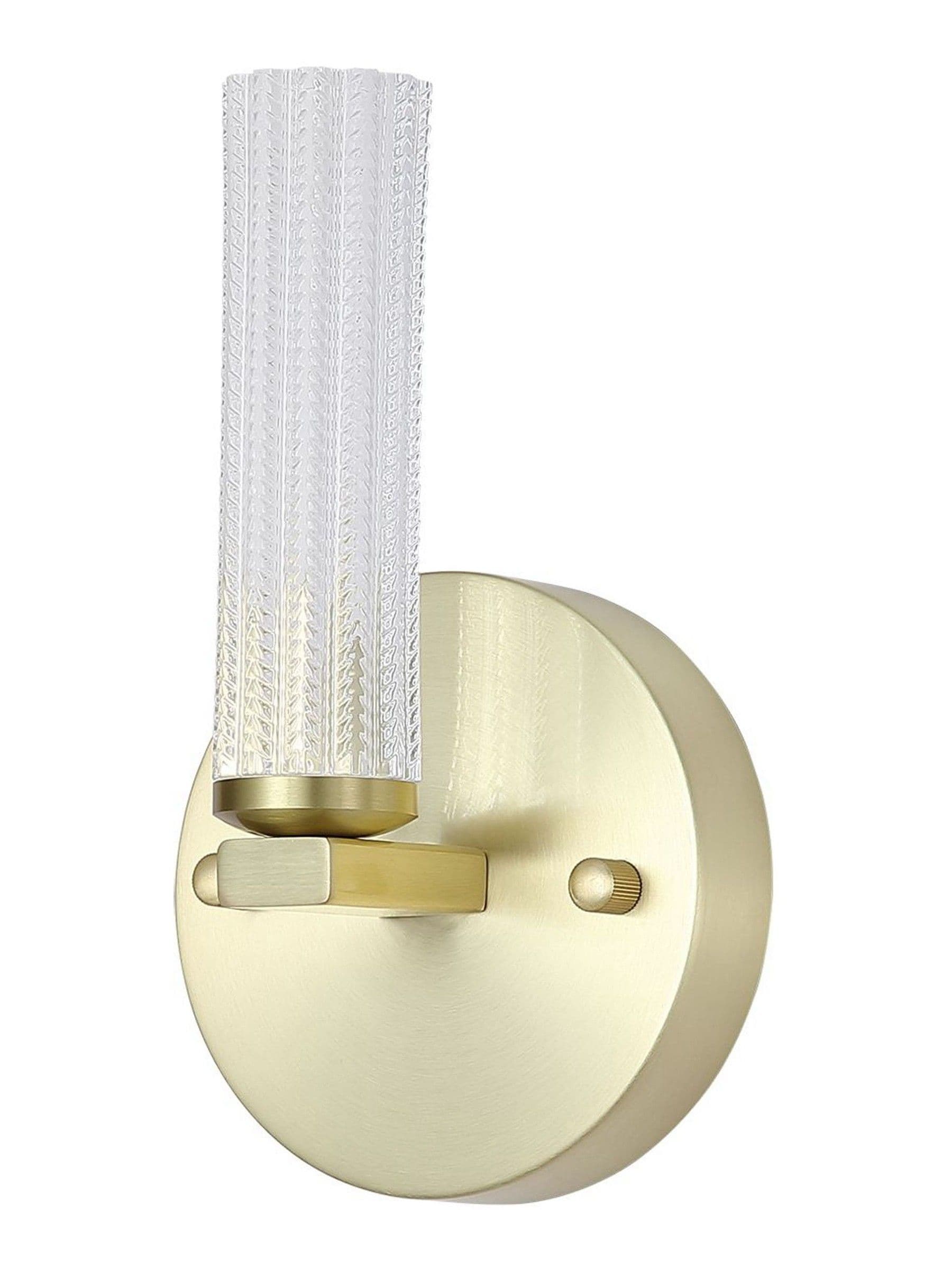 Searchlight Brass Della LED wall light, UK version