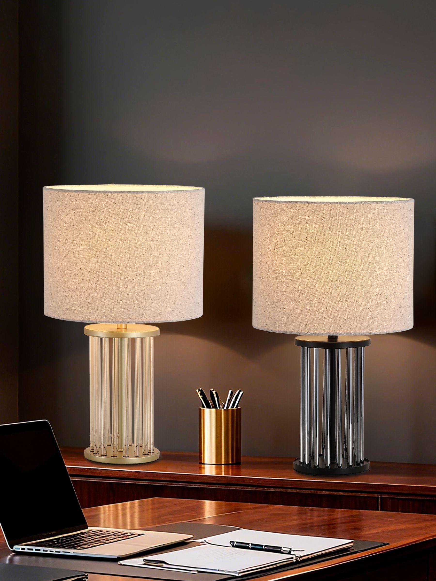 Searchlight Vera lamp champagne gold 42cm - British product