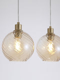 Searchlight Gold Tilly pendant light champagne glass shades - British product