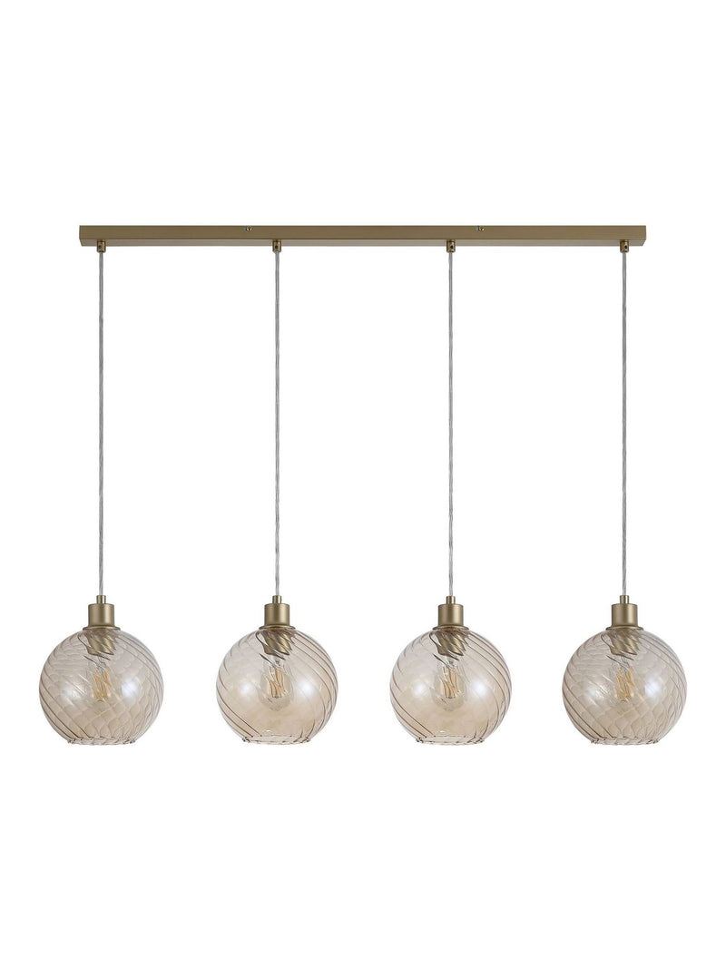 Searchlight Gold Tilly pendant light champagne glass shades - British product