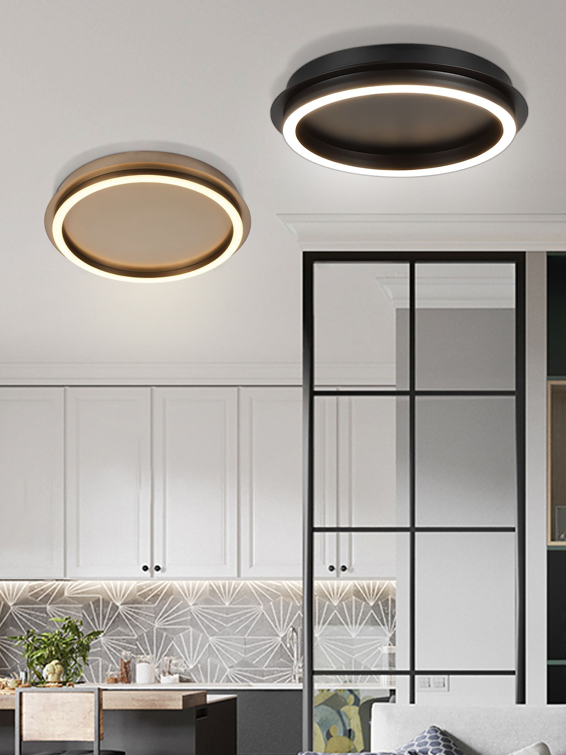 Searchlight Black Harley LED ceiling lamp 36cm (British brand)