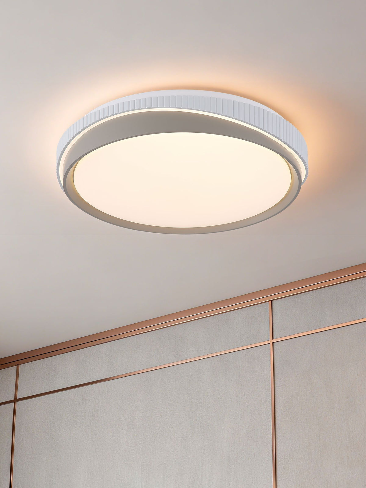 Searchlight Ivan LED flush ceiling light 39cm warm white - British product