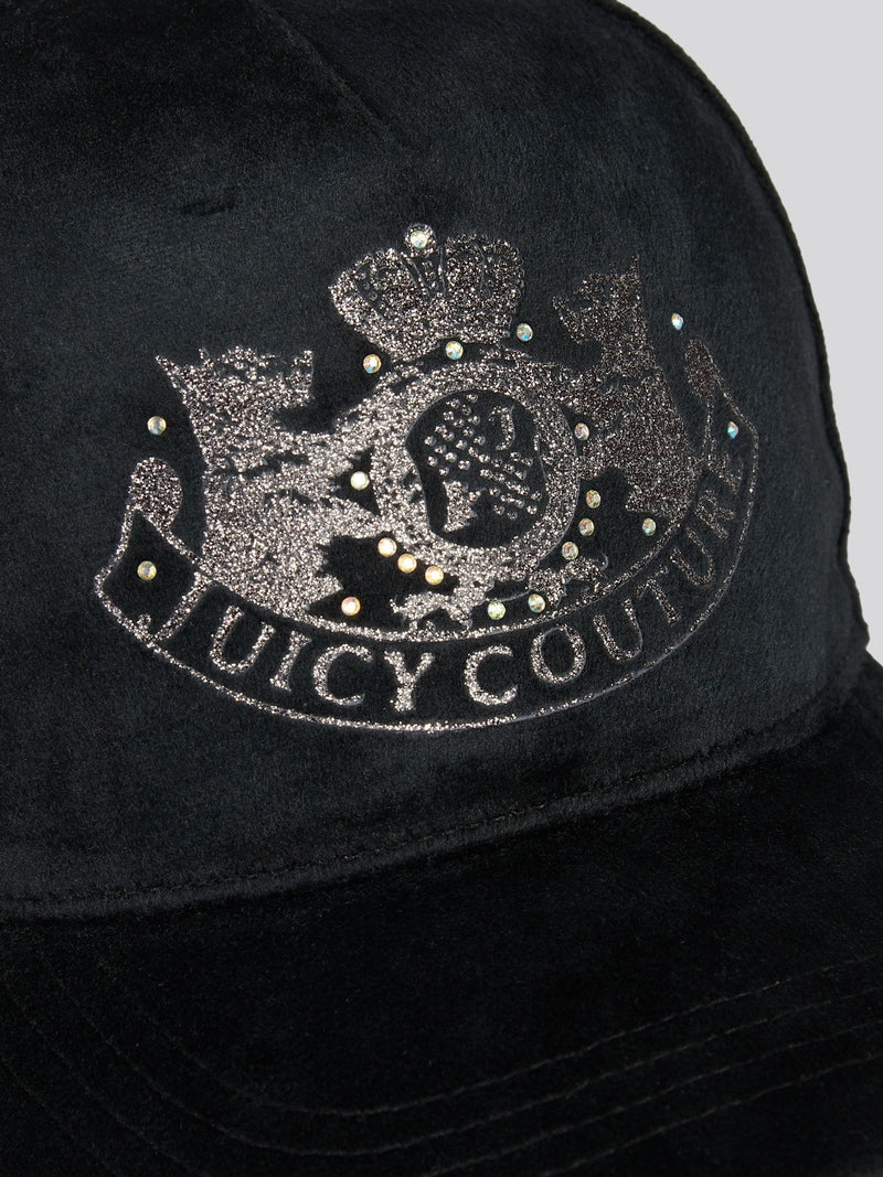 Juicy Couture black daydreamer velour cap, UK version