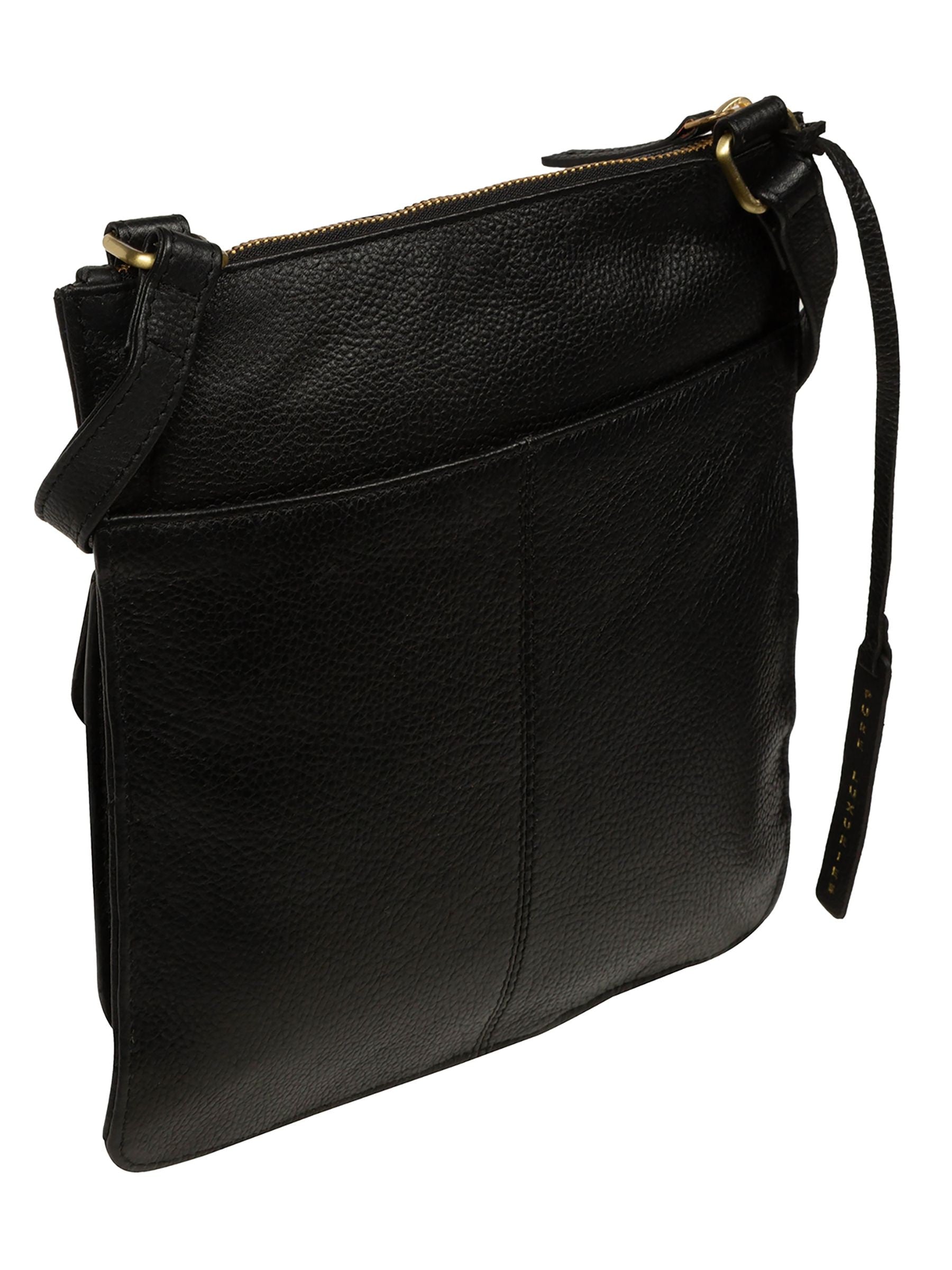 Pure Luxuries black leather cross-body bag, UK version
