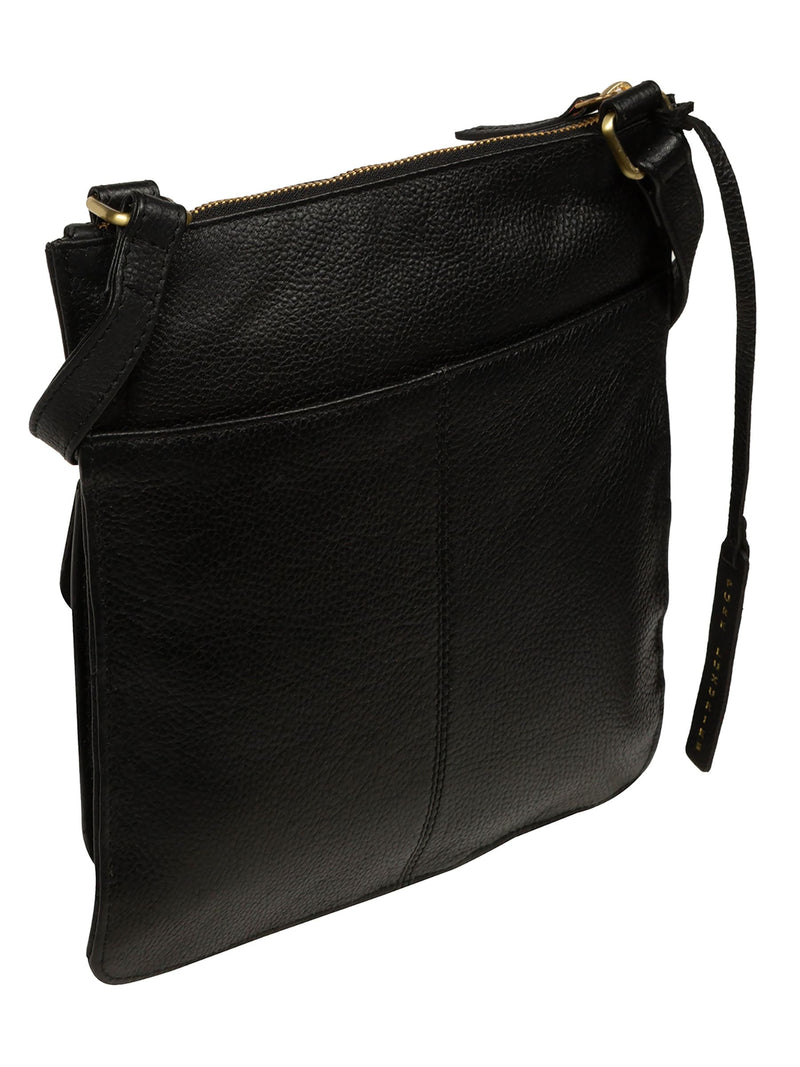 Pure Luxuries black leather cross-body bag, UK version